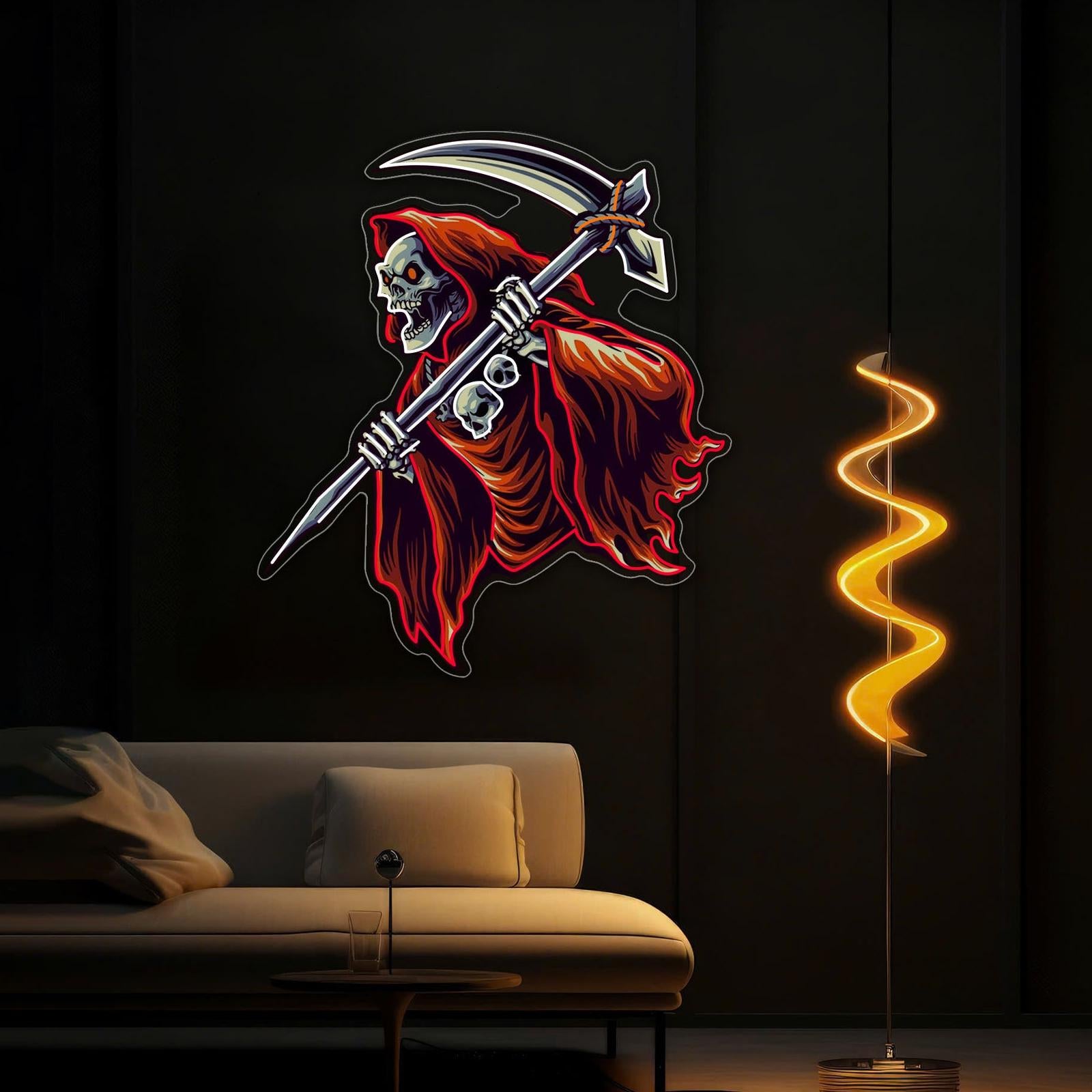 Schädel des Reaper-Leuchtreklamen-Lichtkunstwerks