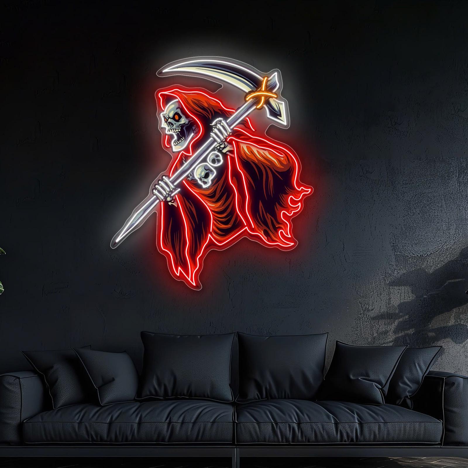 Schädel des Reaper-Leuchtreklamen-Lichtkunstwerks