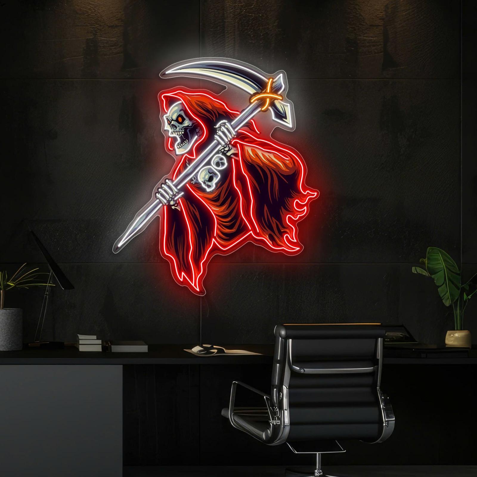 Schädel des Reaper-Leuchtreklamen-Lichtkunstwerks