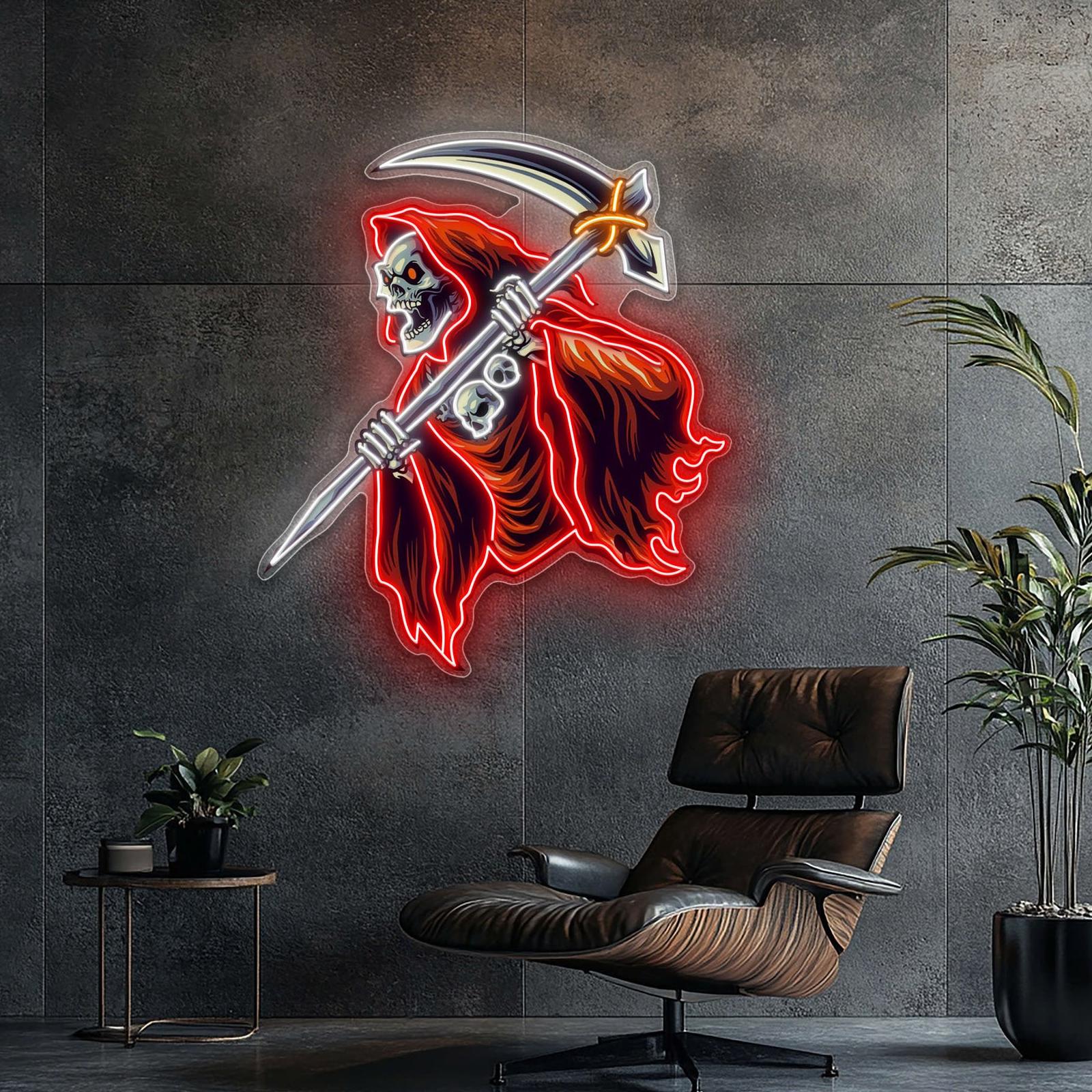 Schädel des Reaper-Leuchtreklamen-Lichtkunstwerks