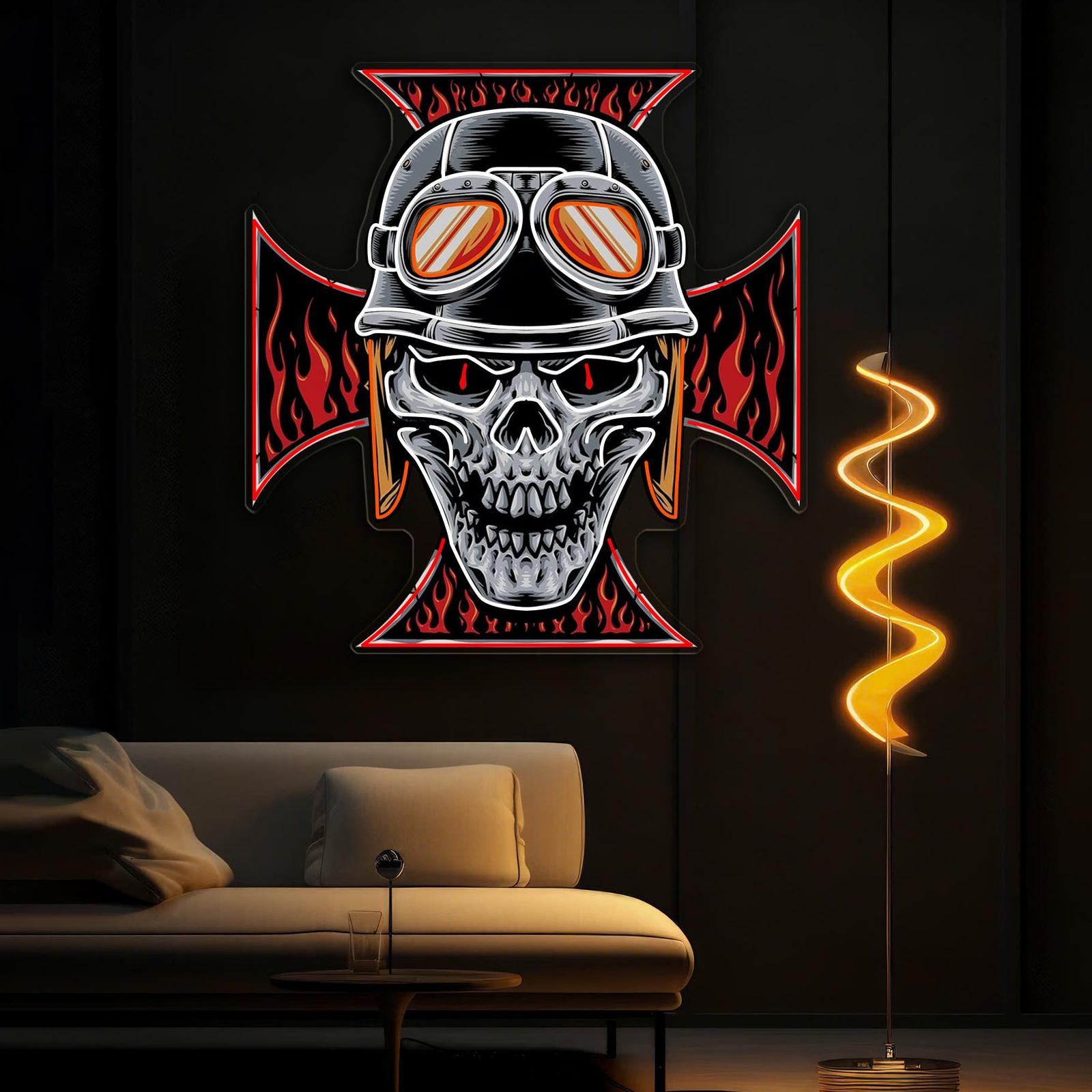 Schädel und historische Geister Neonkunstwerke