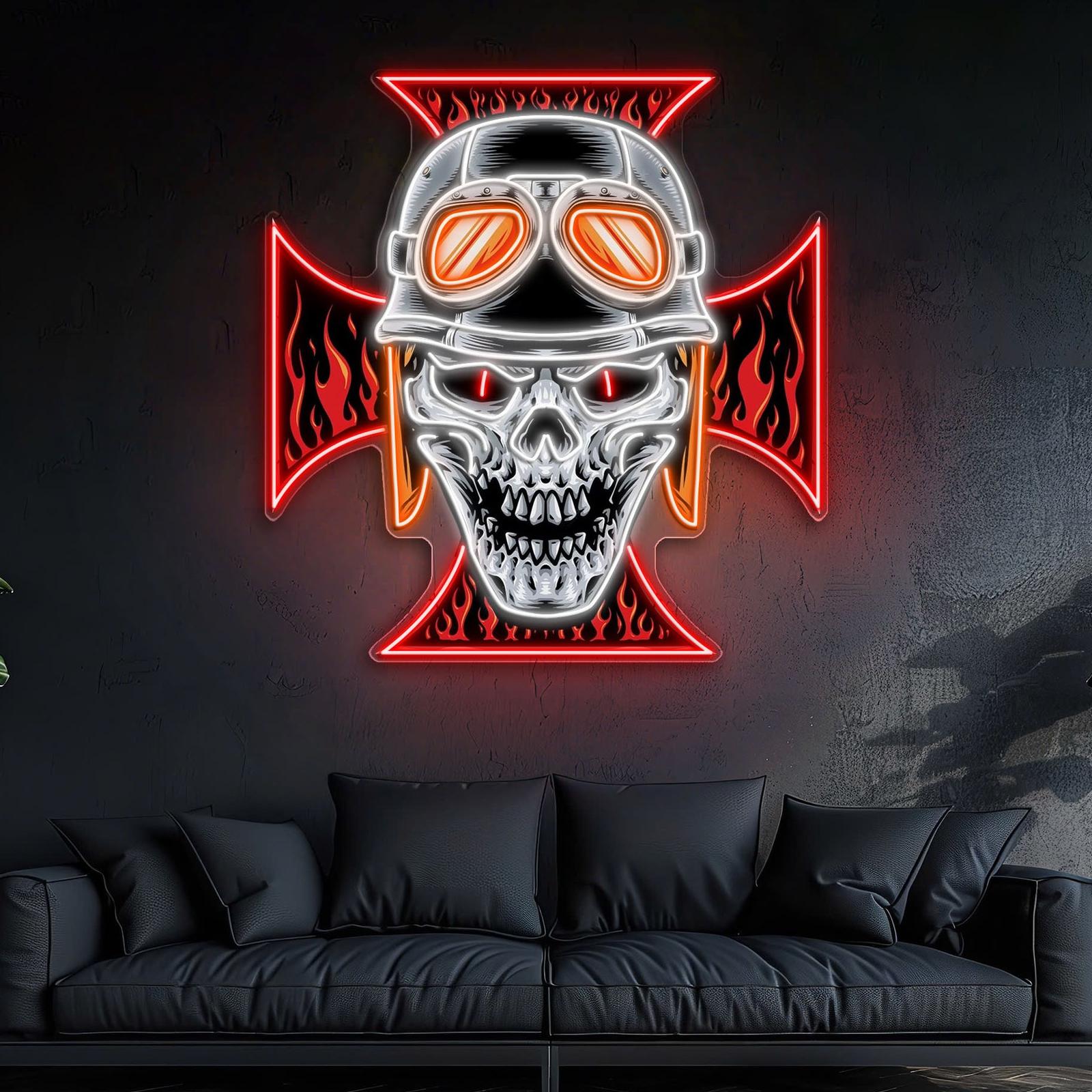 Schädel und historische Geister Neonkunstwerke