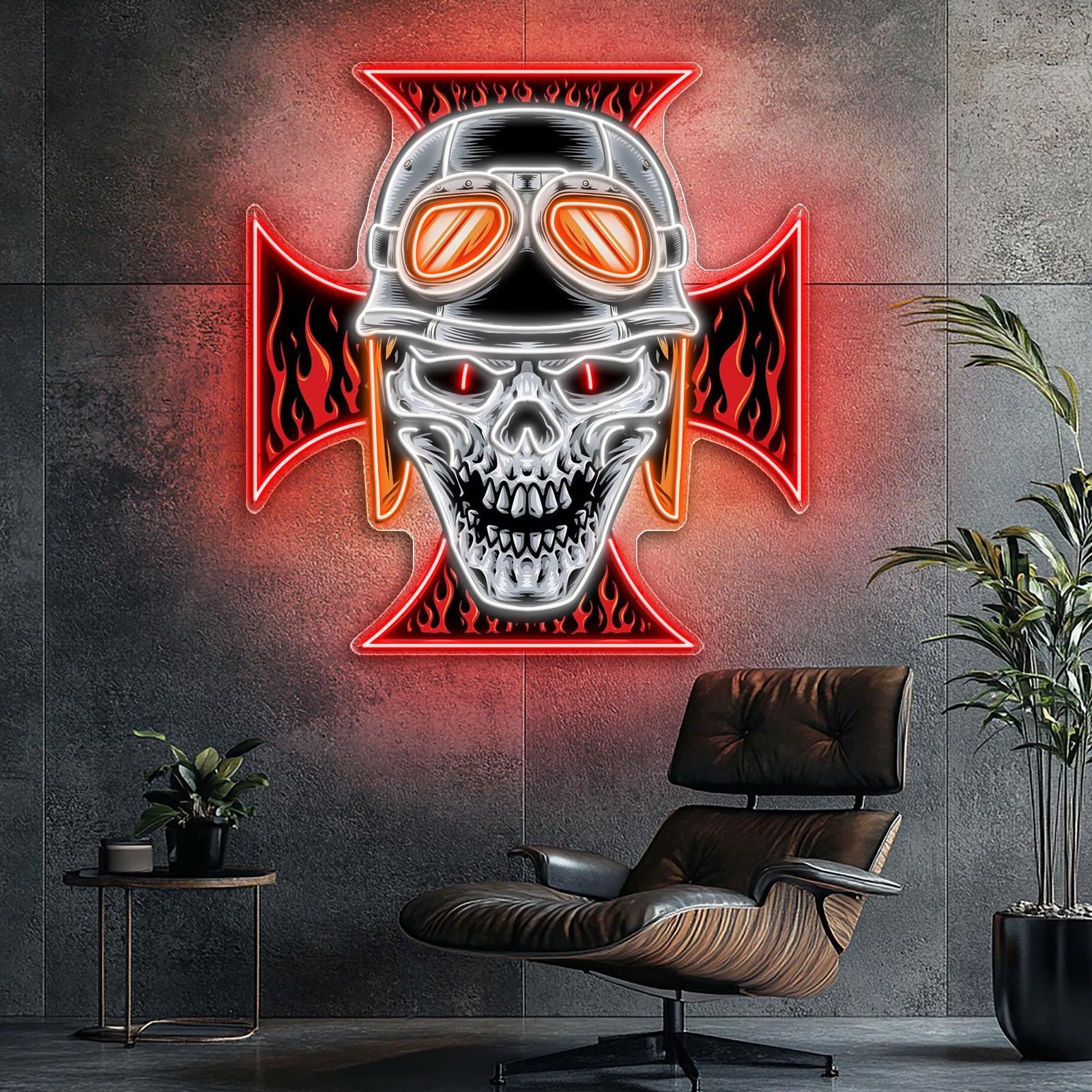 Schädel und historische Geister Neonkunstwerke