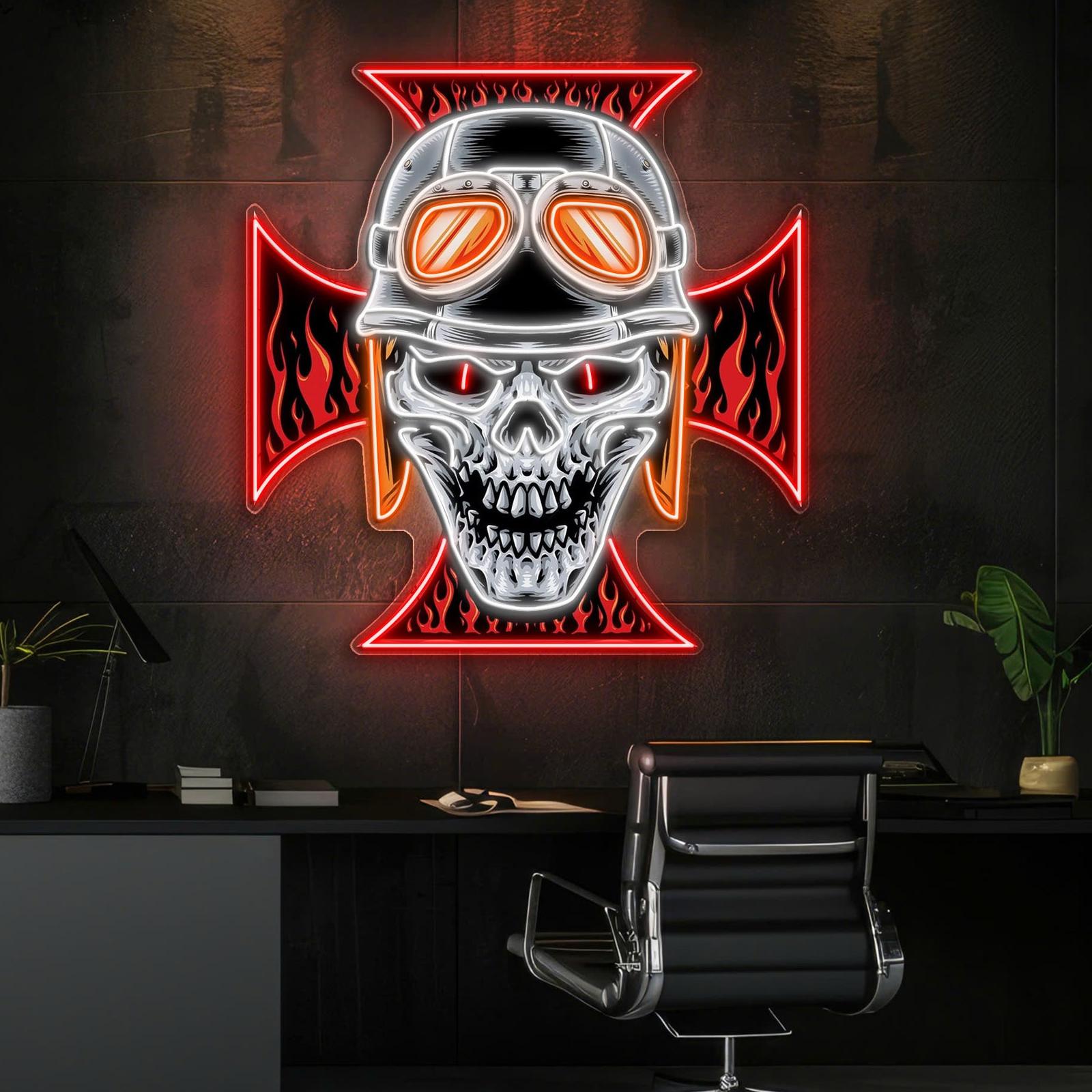 Schädel und historische Geister Neonkunstwerke