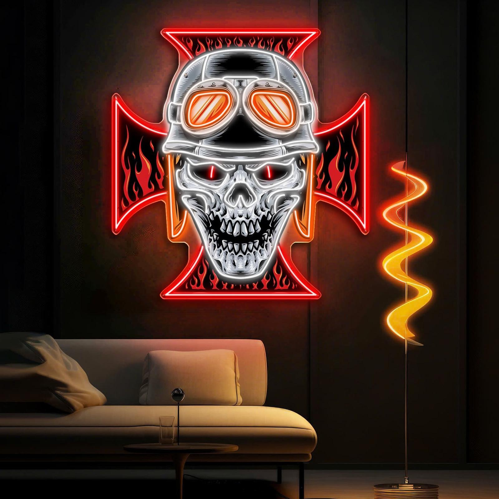 Schädel und historische Geister Neonkunstwerke