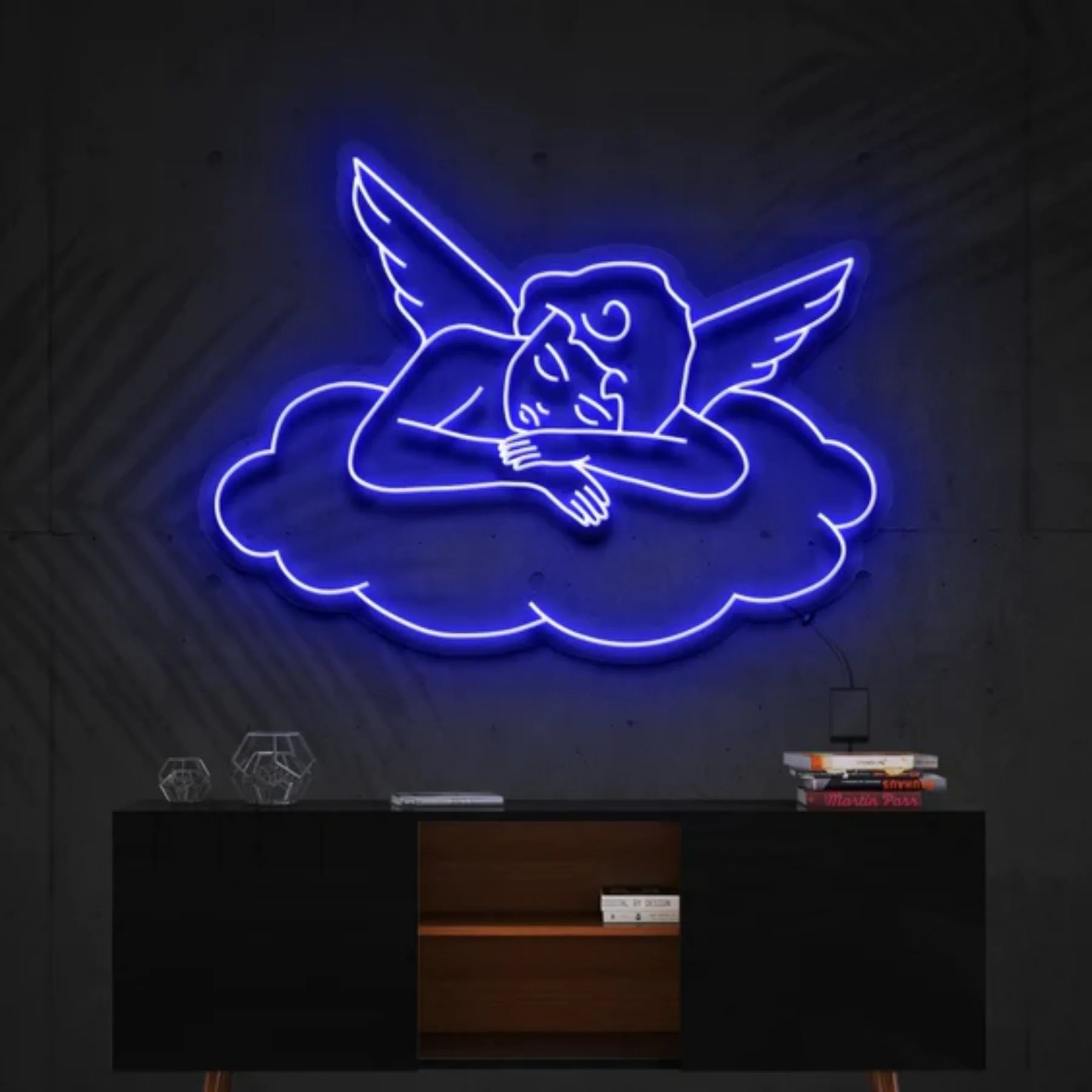 „Schläfriges Amor“ – Neon Kunstwerk
