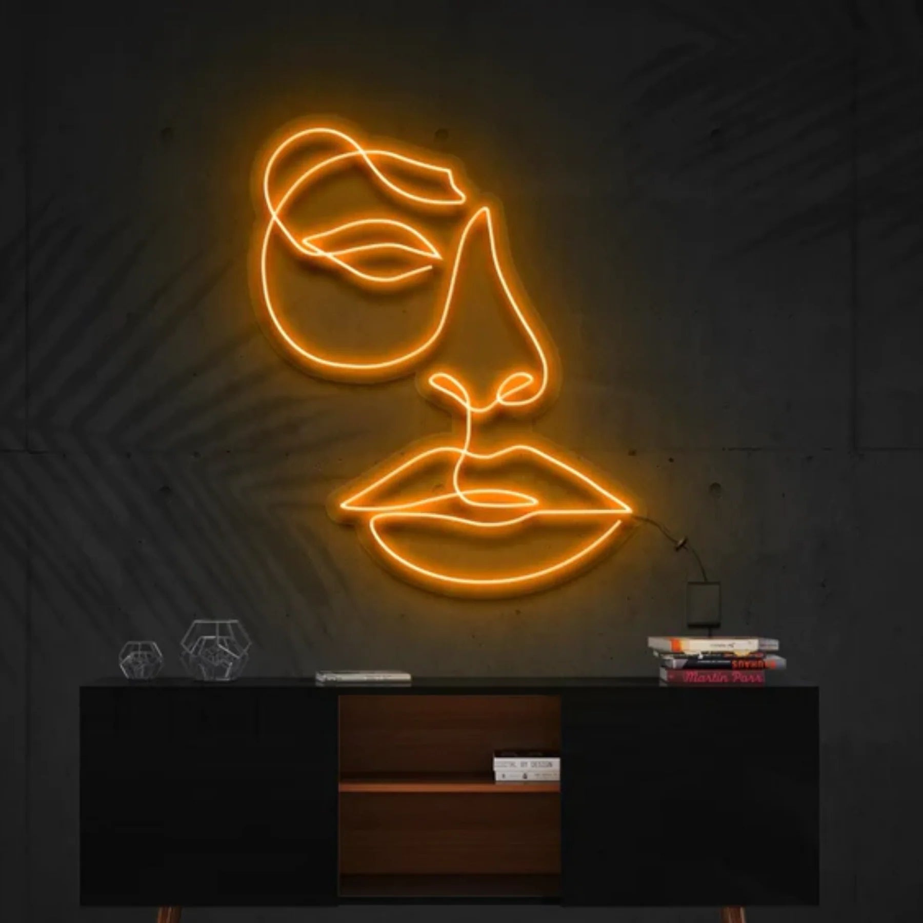 „Schönes Gesicht“ – Neon Kunstwerk