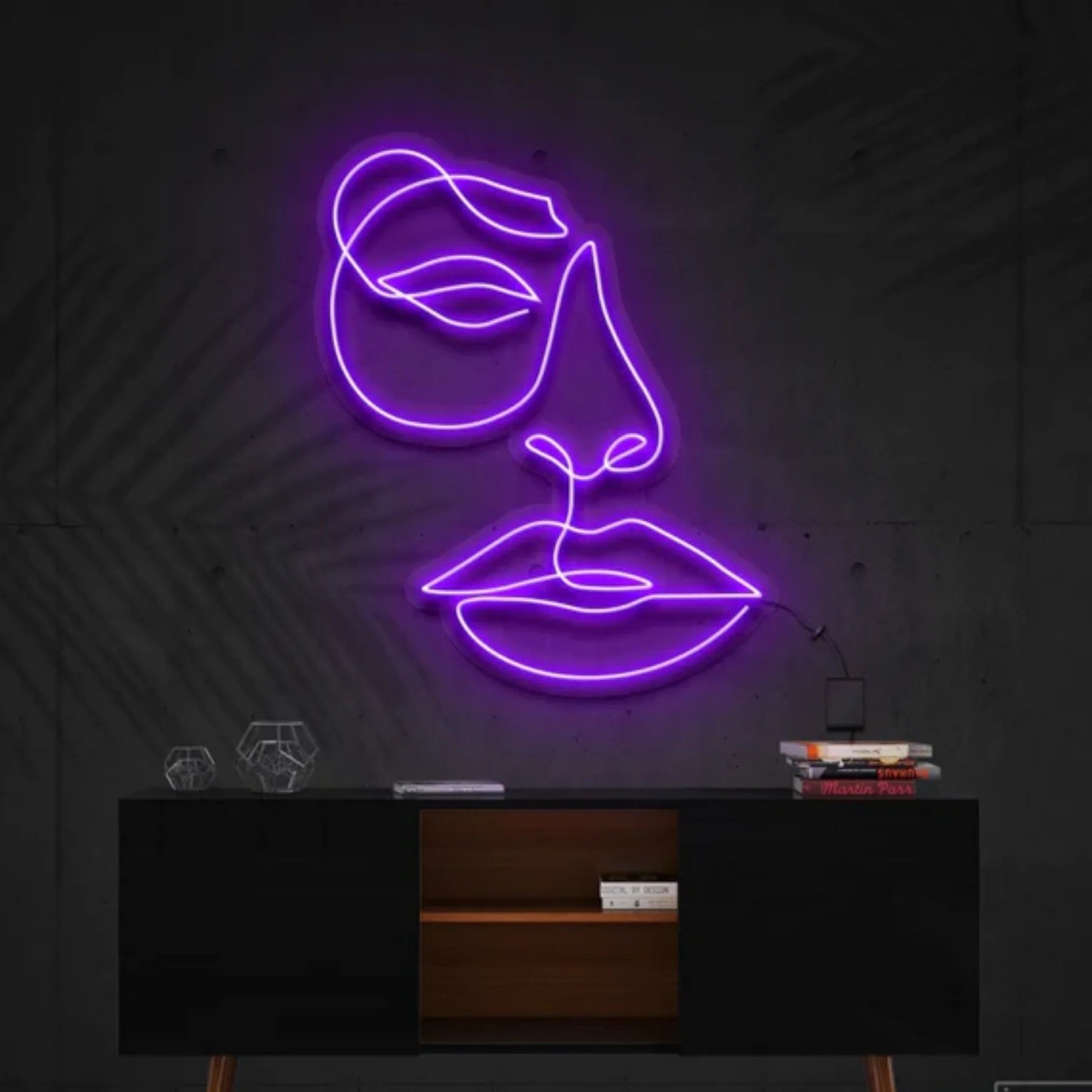 „Schönes Gesicht“ – Neon Kunstwerk
