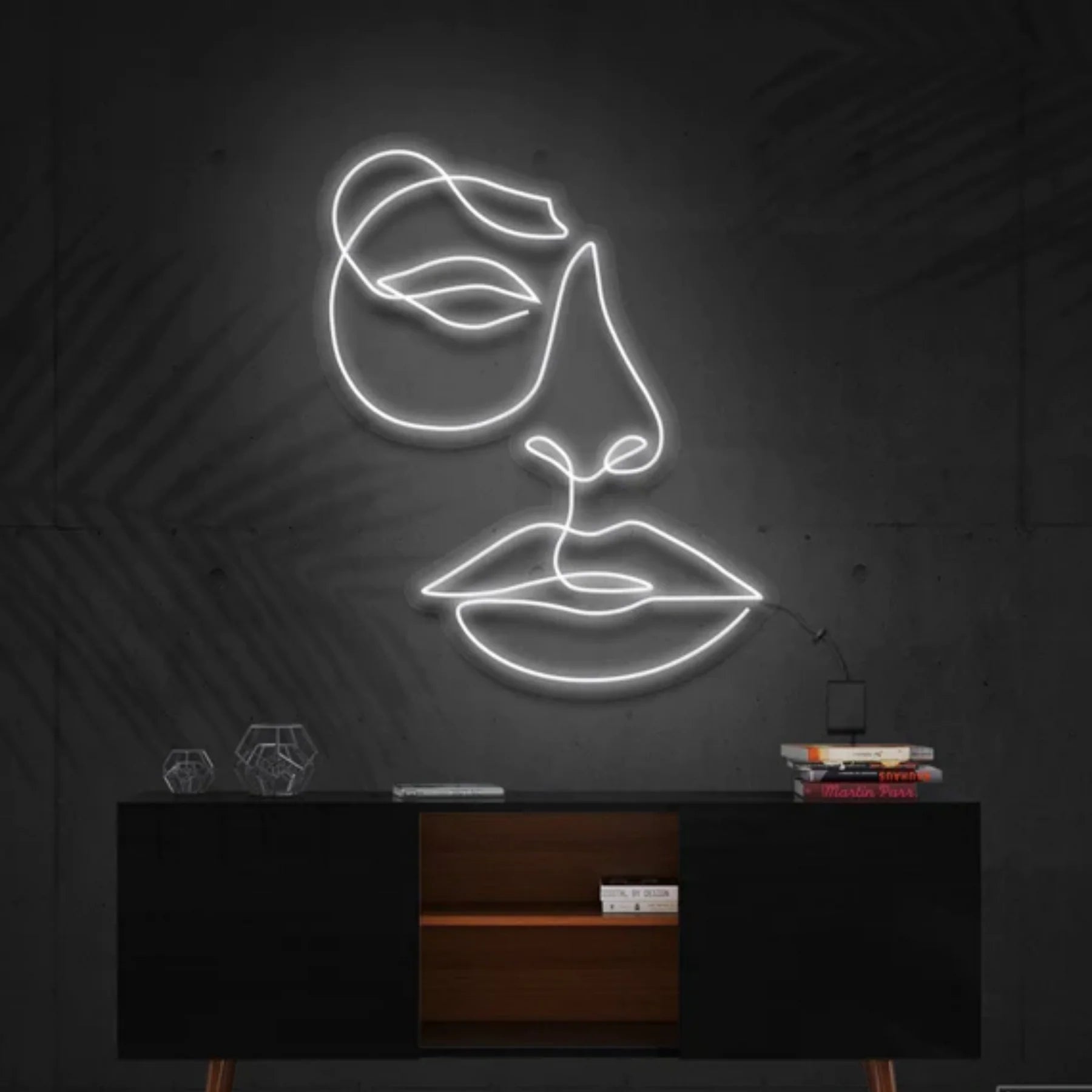 „Schönes Gesicht“ – Neon Kunstwerk