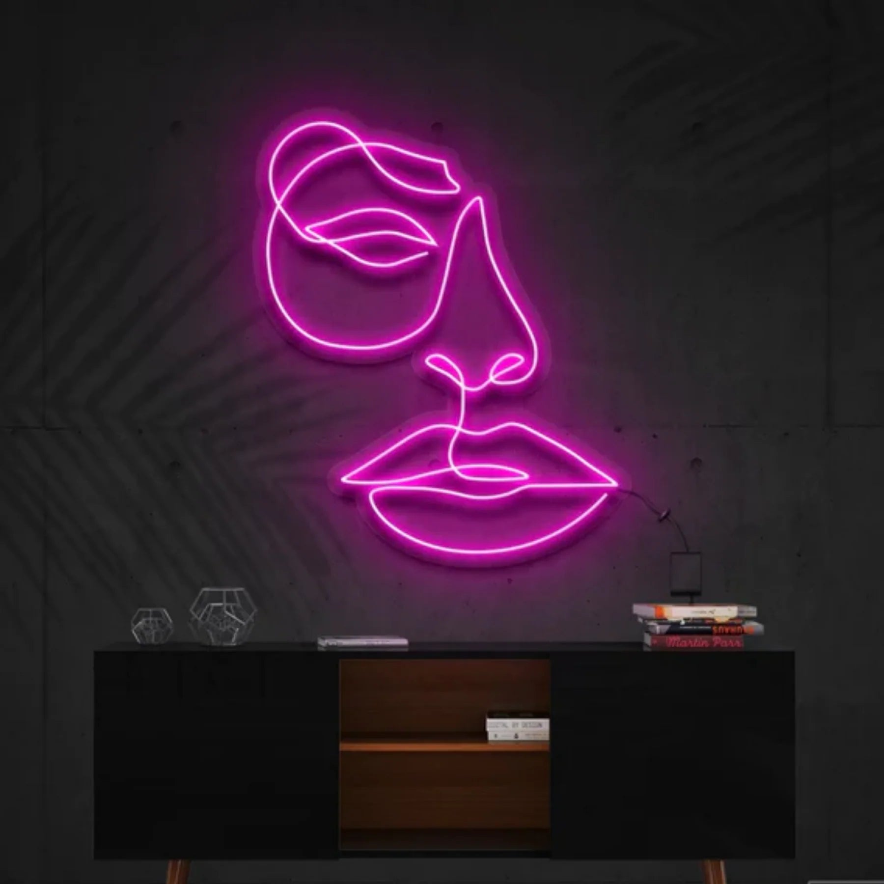 „Schönes Gesicht“ – Neon Kunstwerk