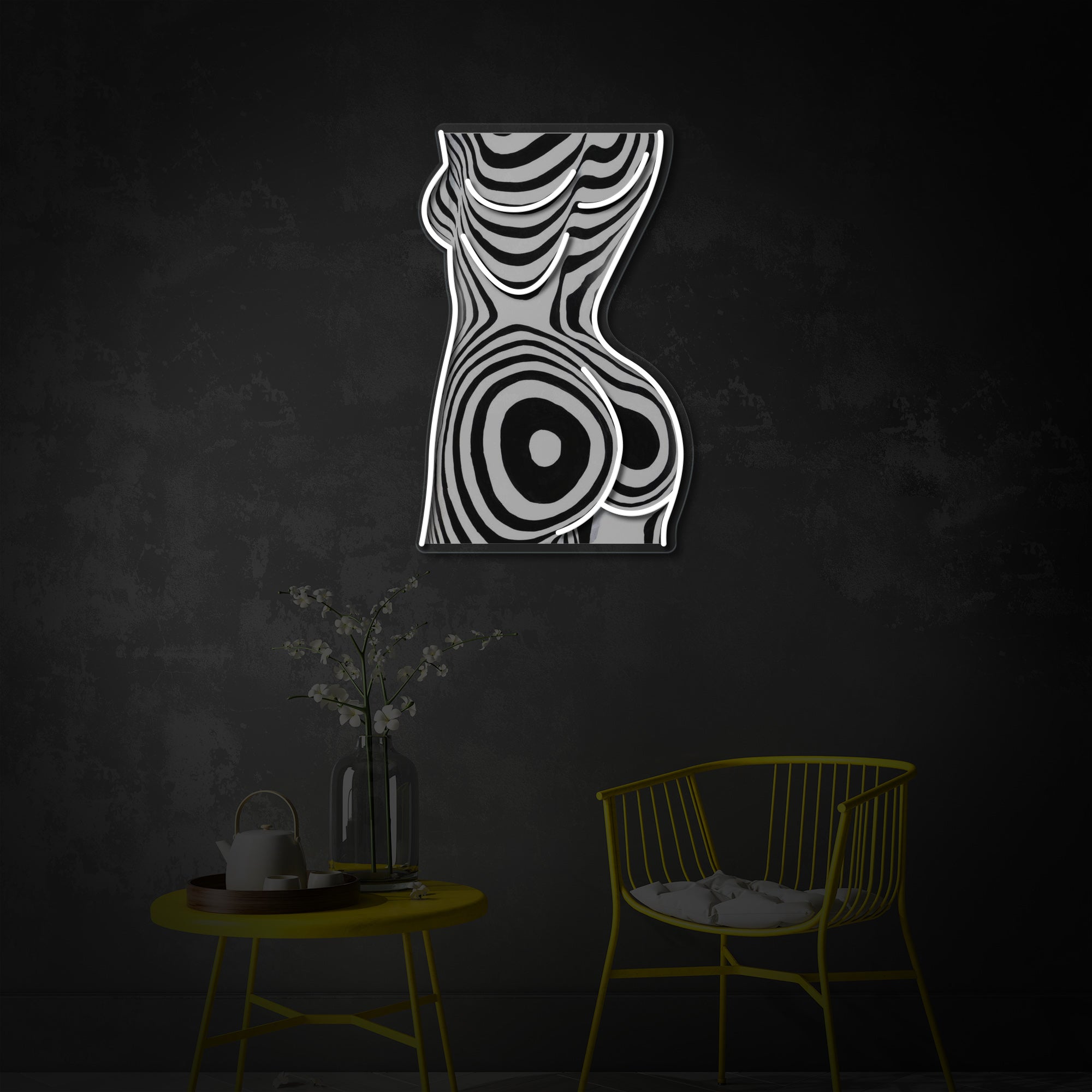 "Sinnlicher Zebra, Frauenkörper" UV-bedruckt LED-Neonschild