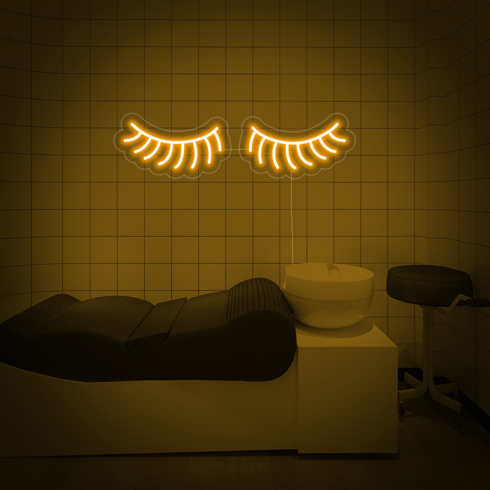 "Wimpern" Neonschrift