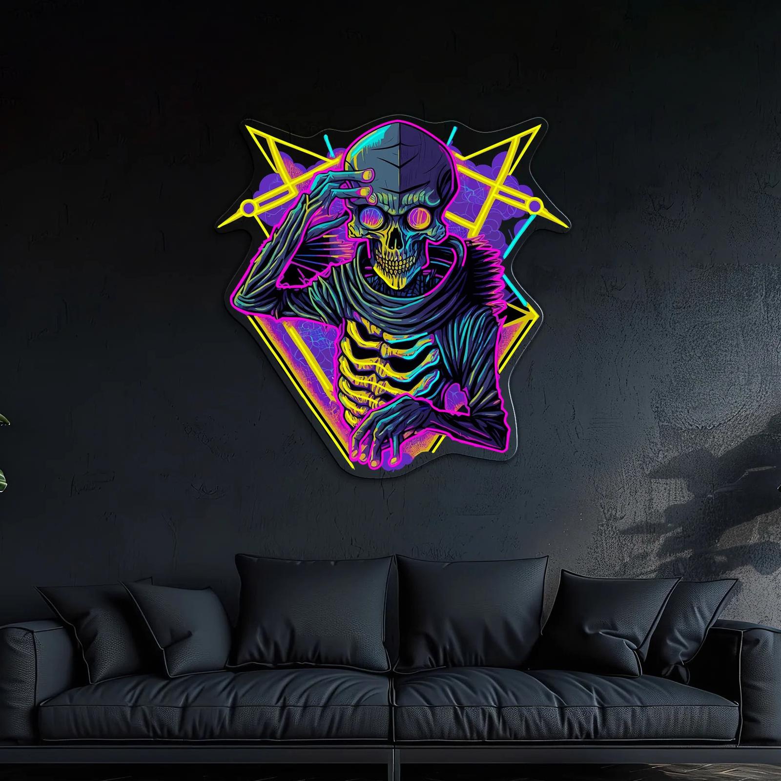 Skull & Sound – Pulse Neon Lichtkunstwerk