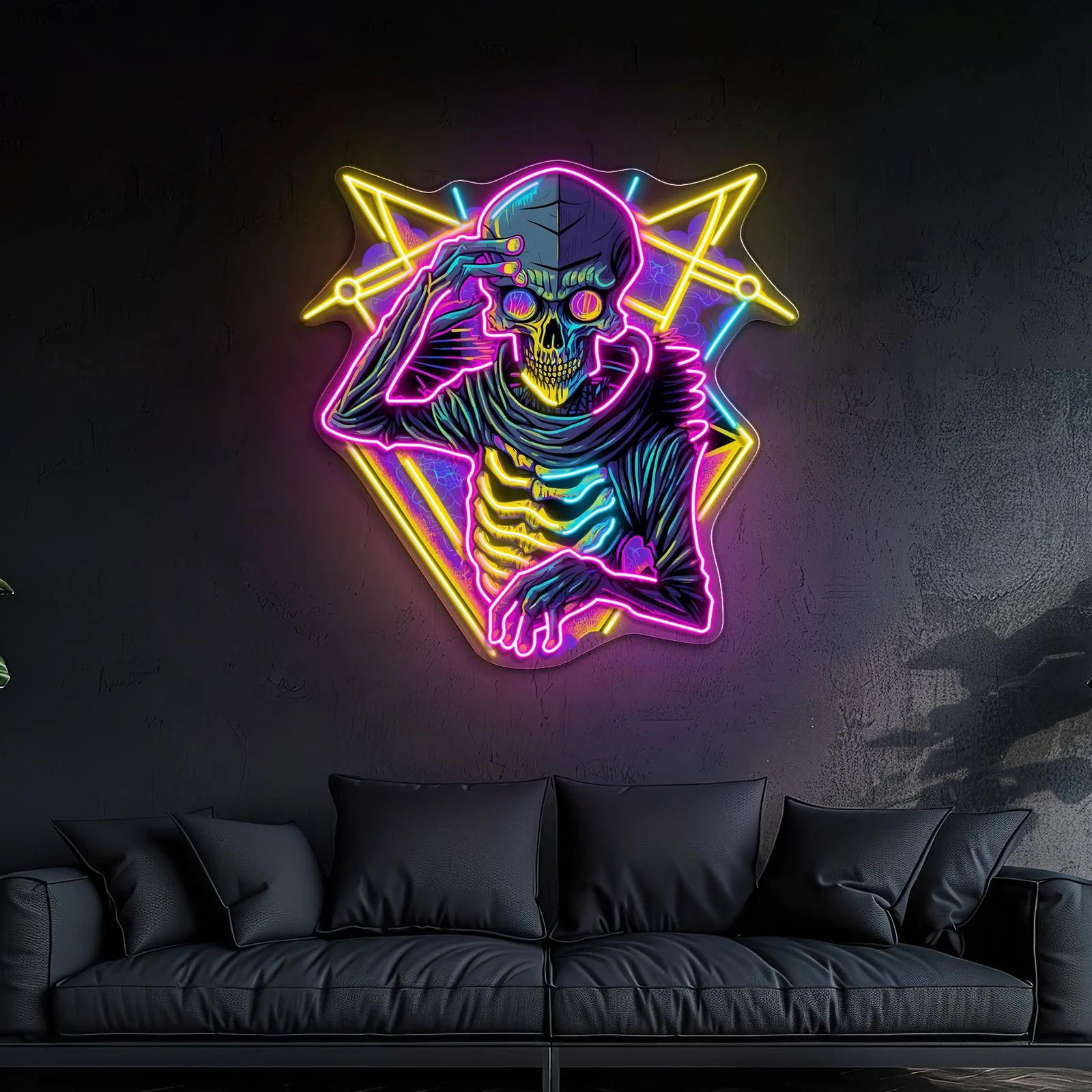 Skull & Sound – Pulse Neon Lichtkunstwerk