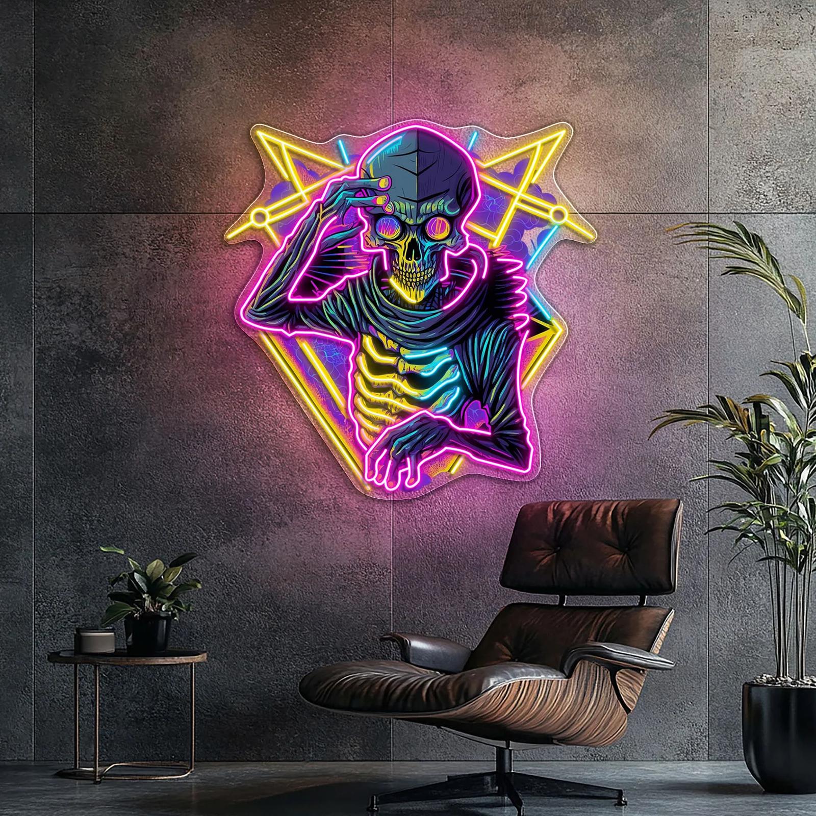 Skull & Sound – Pulse Neon Lichtkunstwerk