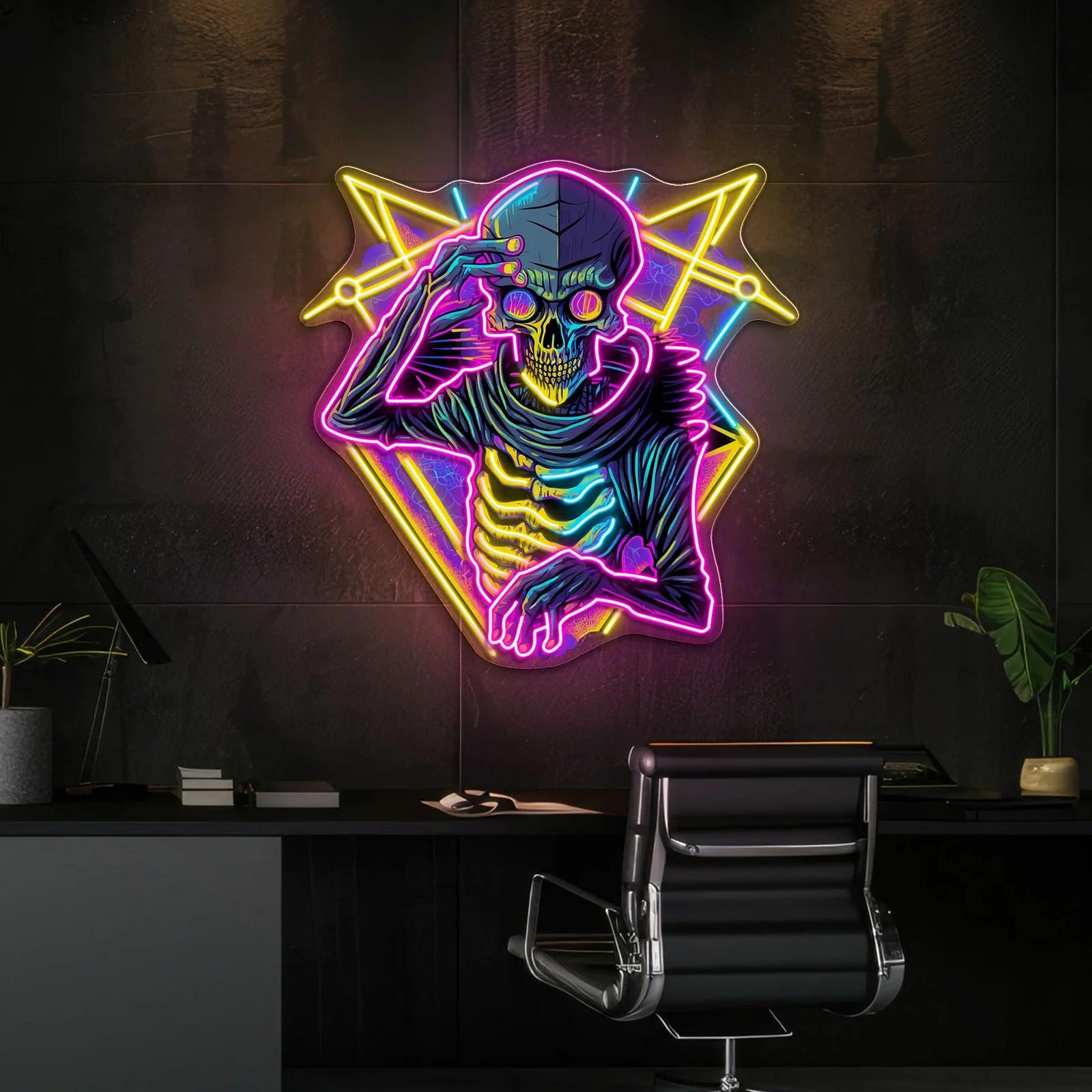 Skull & Sound – Pulse Neon Lichtkunstwerk