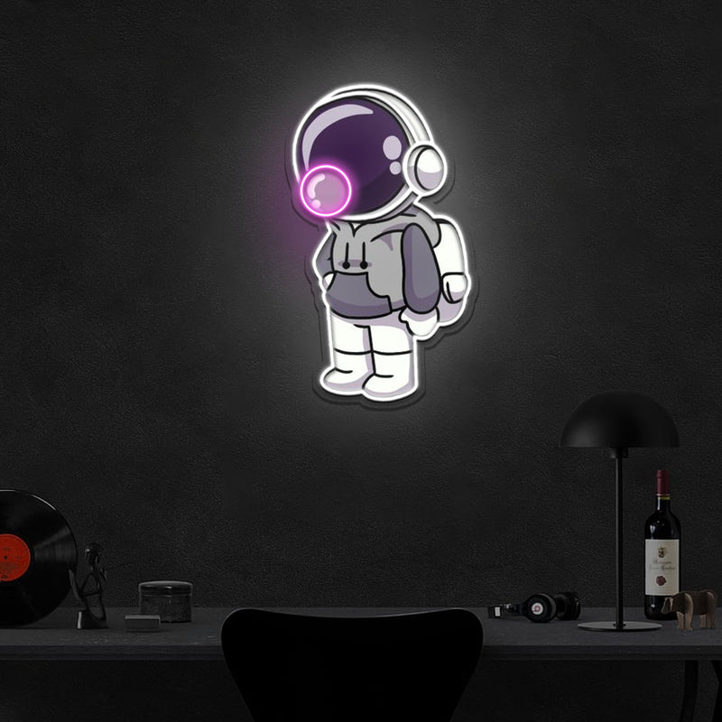 Space Gum Neon - Acryl Kunstwerk – Ein galaktisches Kaugummi für Ihre Wände