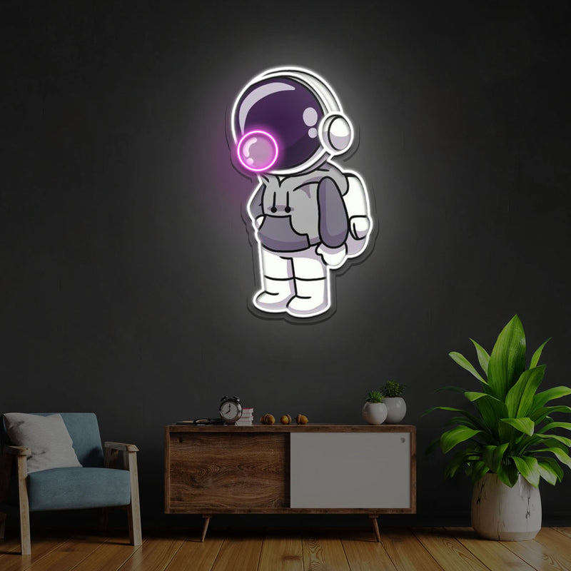 Space Gum Neon - Acryl Kunstwerk – Ein galaktisches Kaugummi für Ihre Wände