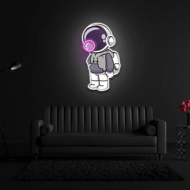 Space Gum Neon - Acryl Kunstwerk – Ein galaktisches Kaugummi für Ihre Wände