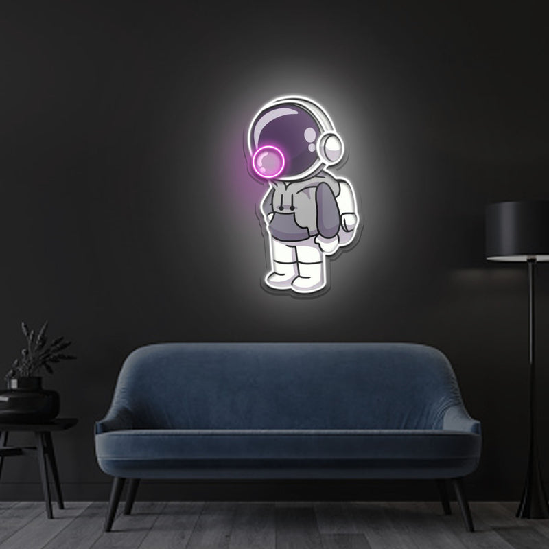 Space Gum Neon - Acryl Kunstwerk – Ein galaktisches Kaugummi für Ihre Wände
