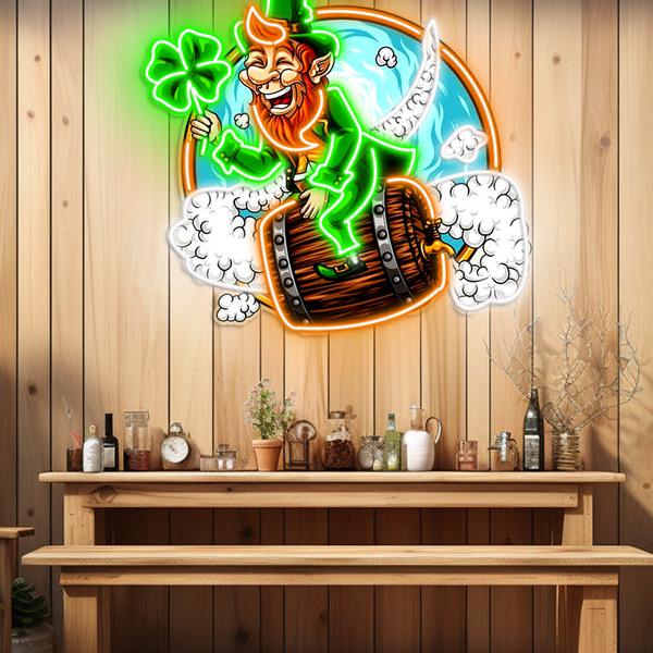 St. Patrick's Day Kobold LED Neon Acryl Kunstwerk
