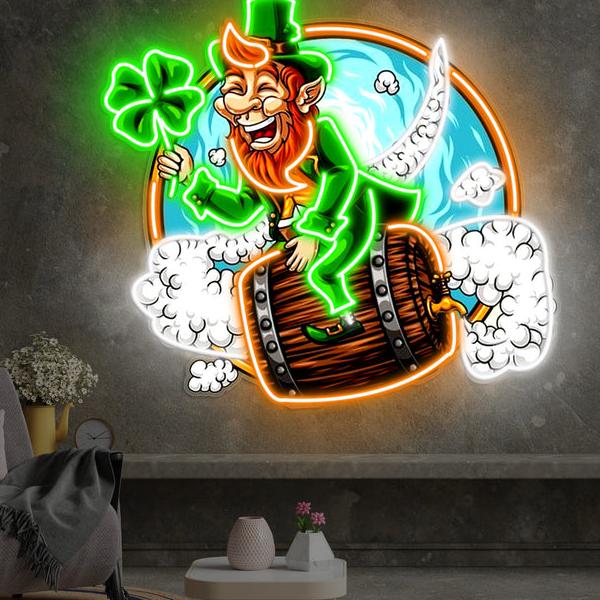 St. Patrick's Day Kobold LED Neon Acryl Kunstwerk