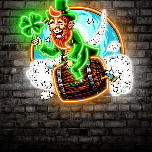 St. Patrick's Day Kobold LED Neon Acryl Kunstwerk