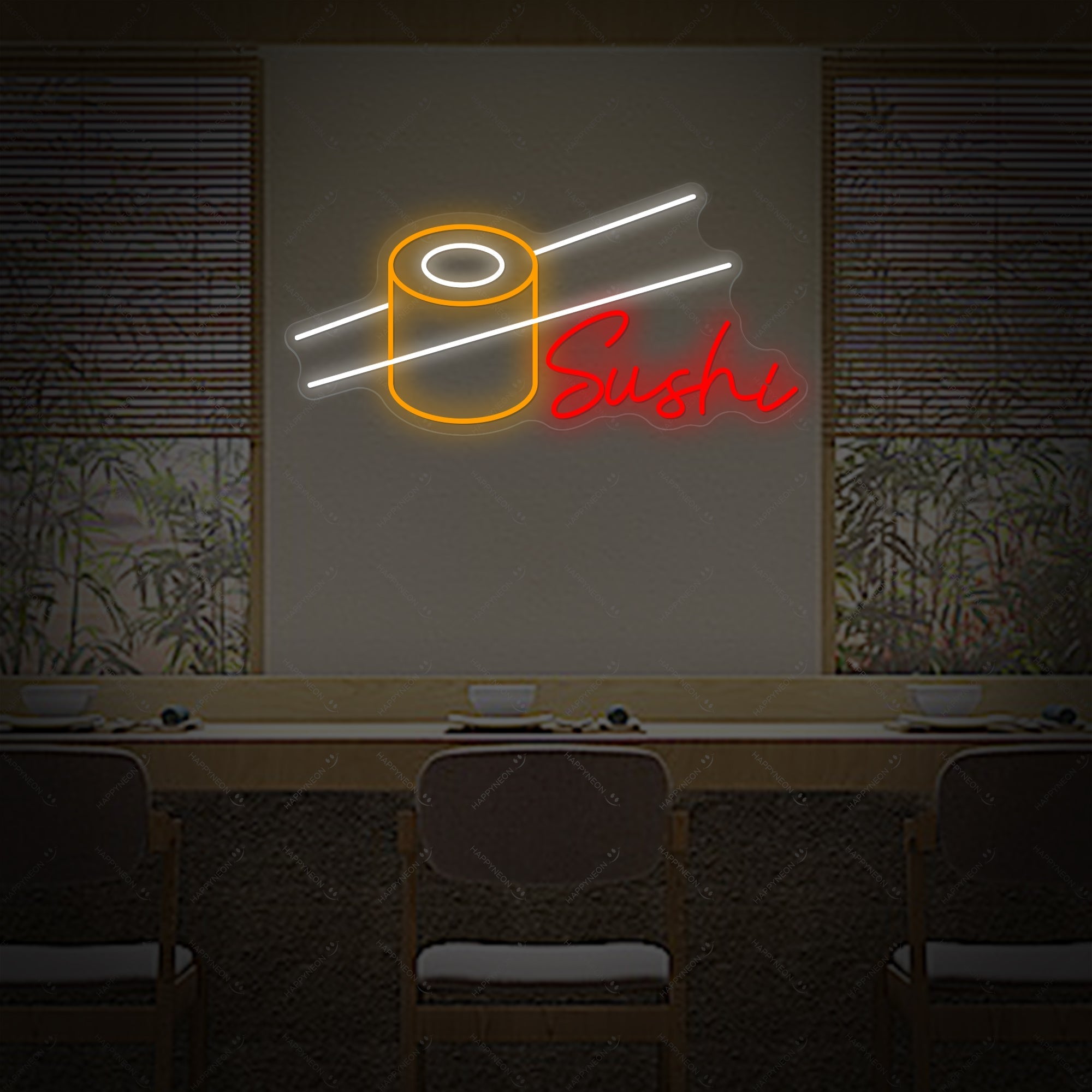 Sushi-Rolle Neonschild, Japanische Restaurantdekoration