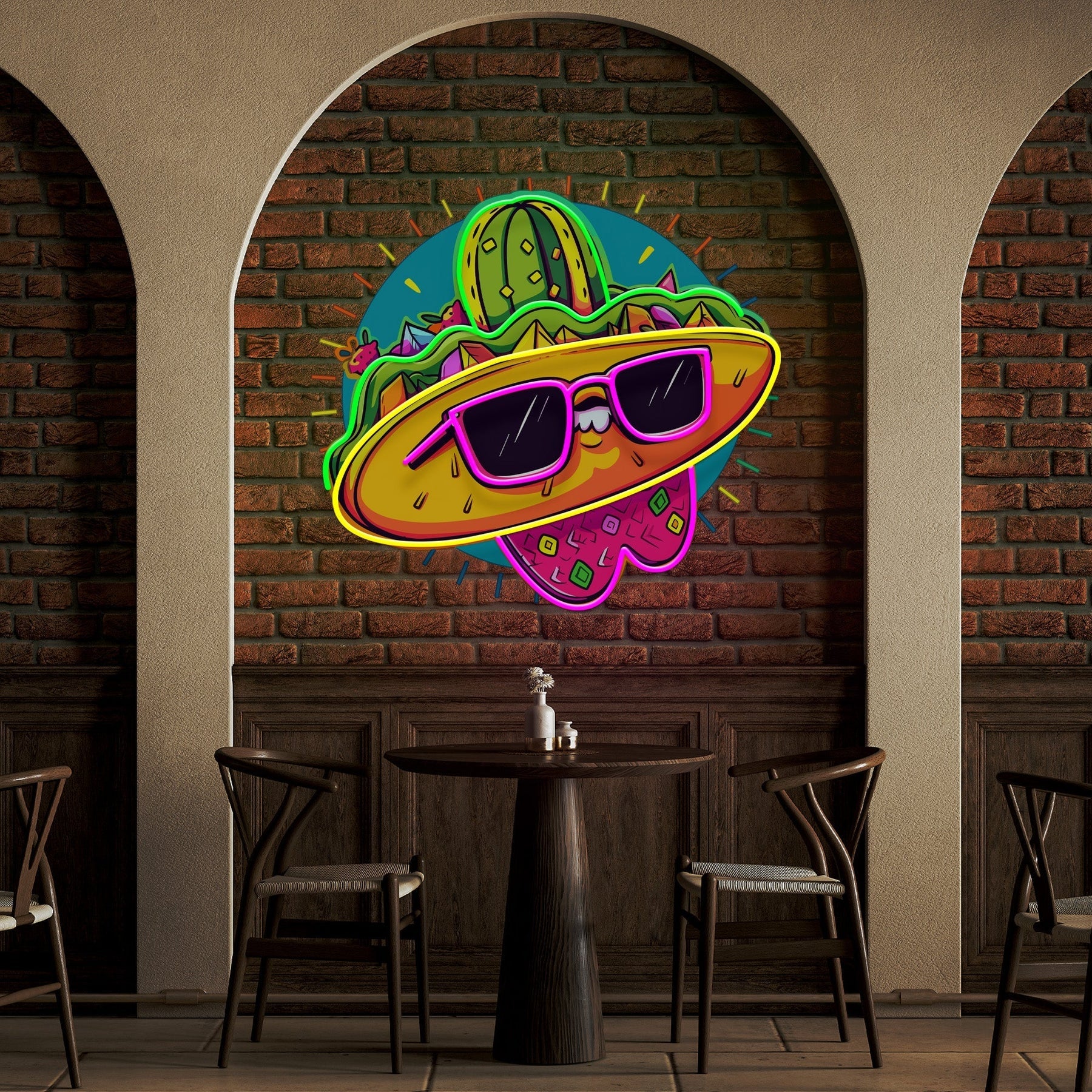 Taco-Restaurant-Dekor, Mexikanisches Essen, Kunstwerk, LED-Leuchtreklame