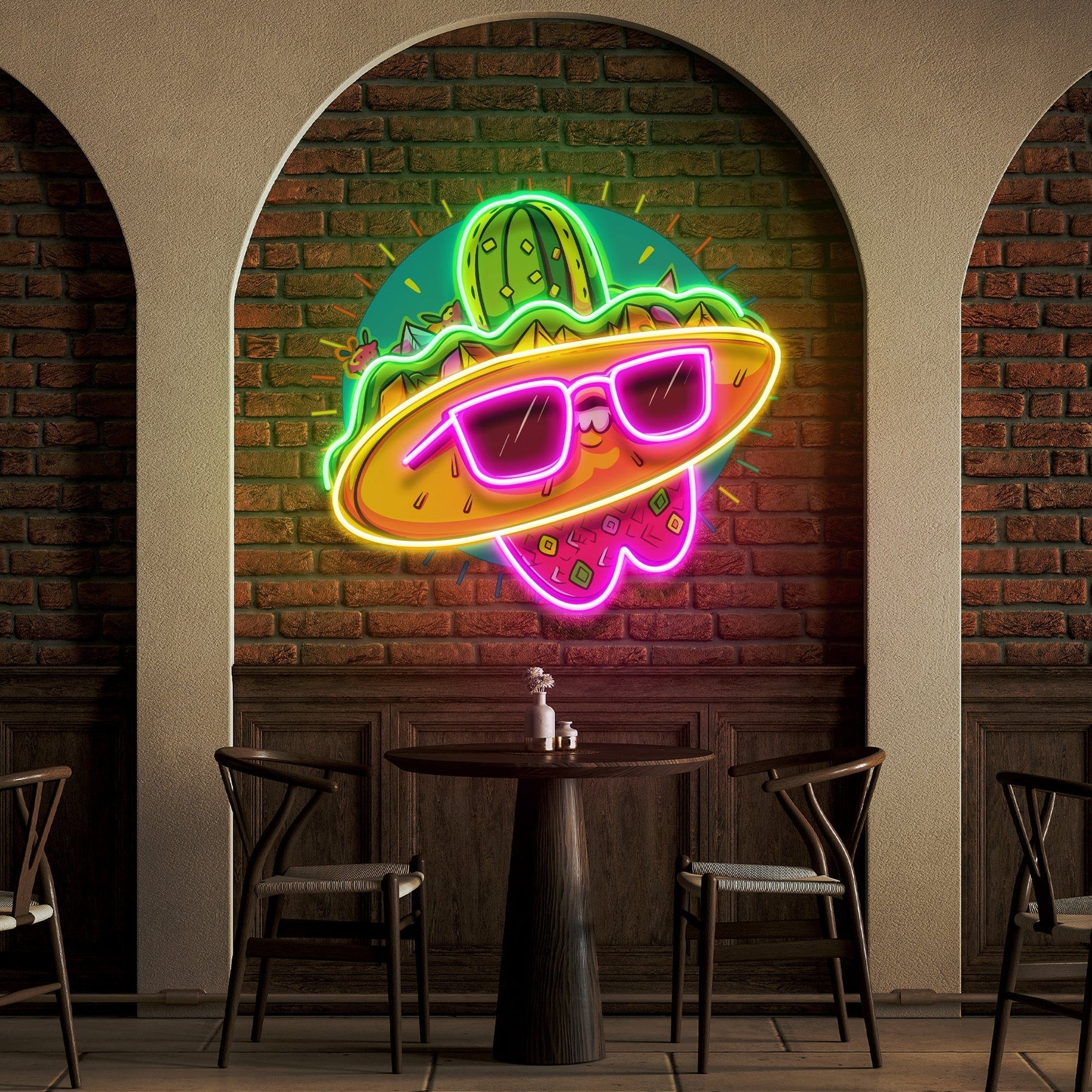 Taco-Restaurant-Dekor, Mexikanisches Essen, Kunstwerk, LED-Leuchtreklame