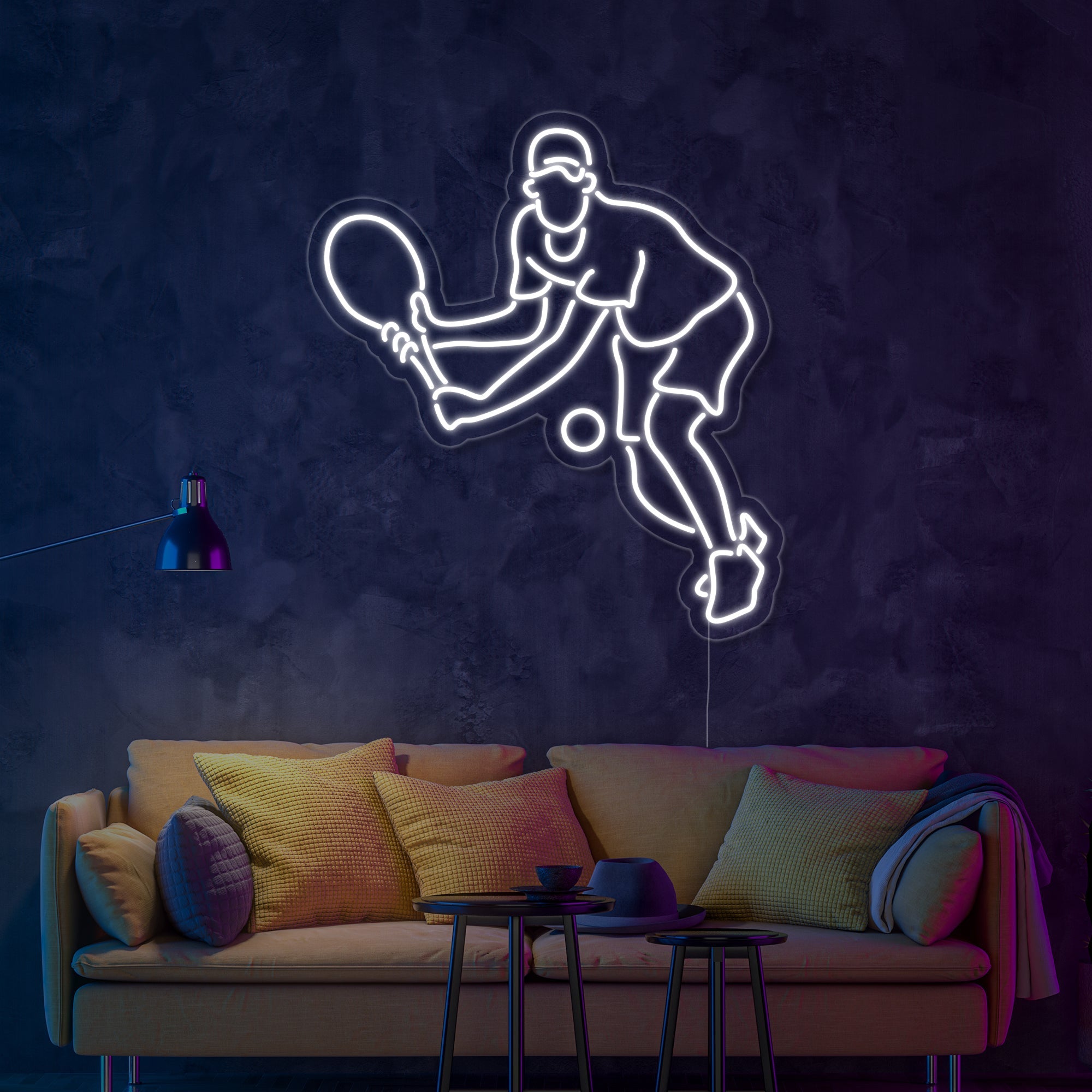 "Tennisspieler" Neonschrift