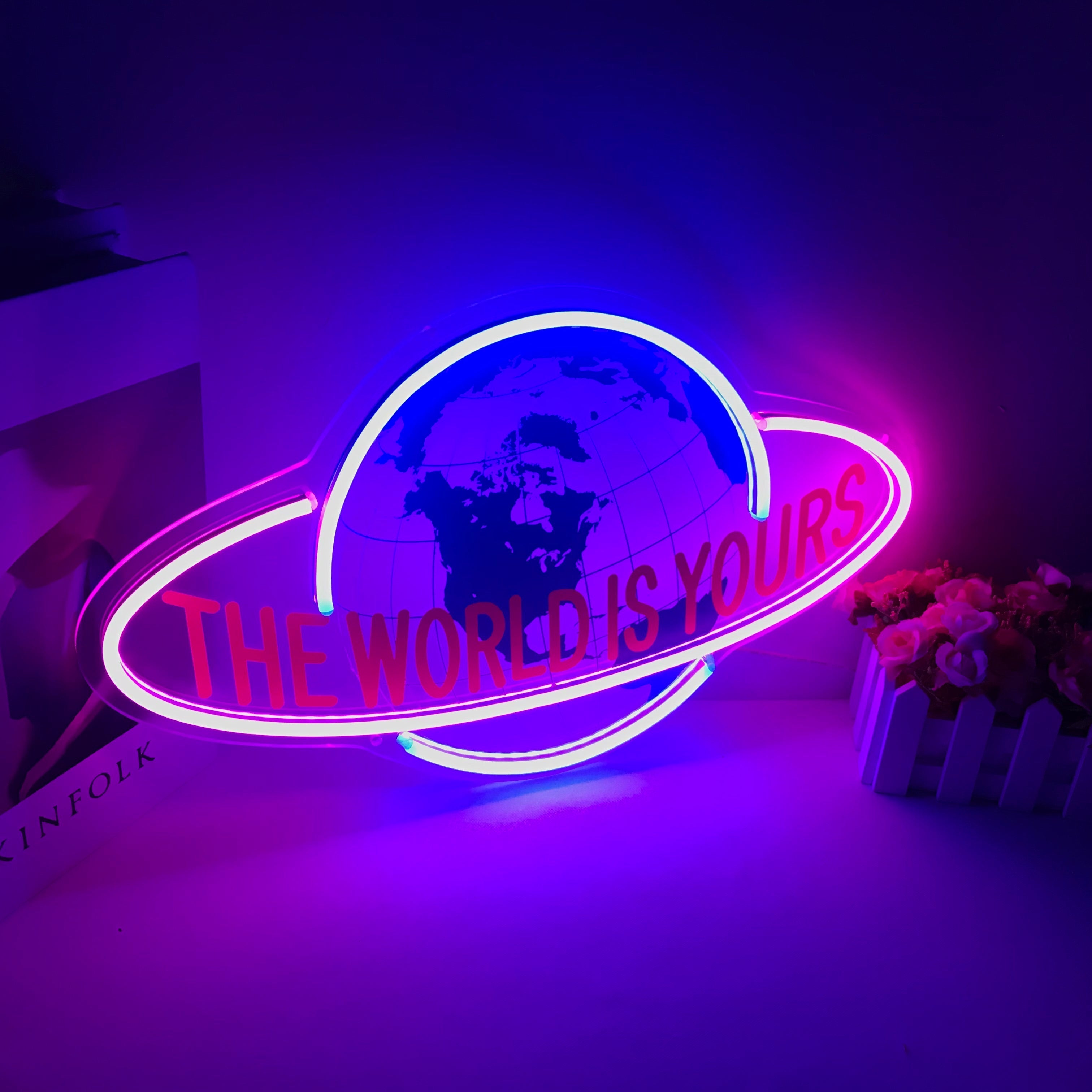 "The World Is Yours" Mini Neonschrift
