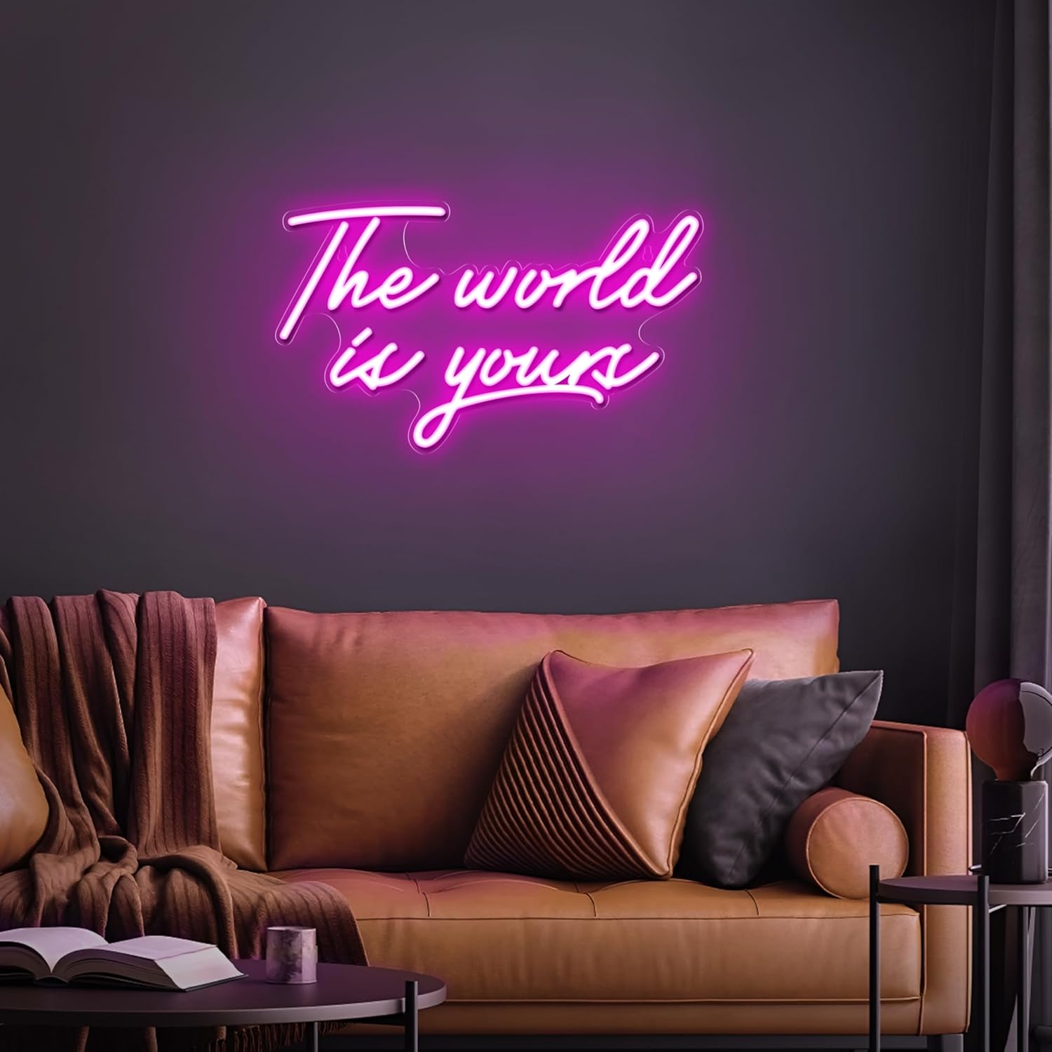 „The World Is Yours“-Neonschilder für die Wanddekoration