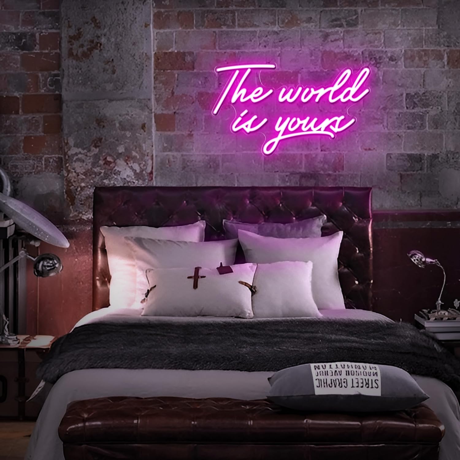 „The World Is Yours“-Neonschilder für die Wanddekoration
