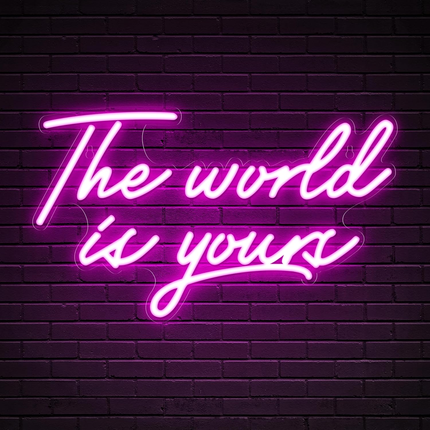 „The World Is Yours“-Neonschilder für die Wanddekoration