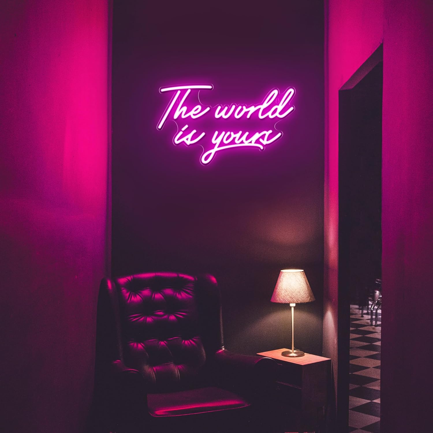 „The World Is Yours“-Neonschilder für die Wanddekoration