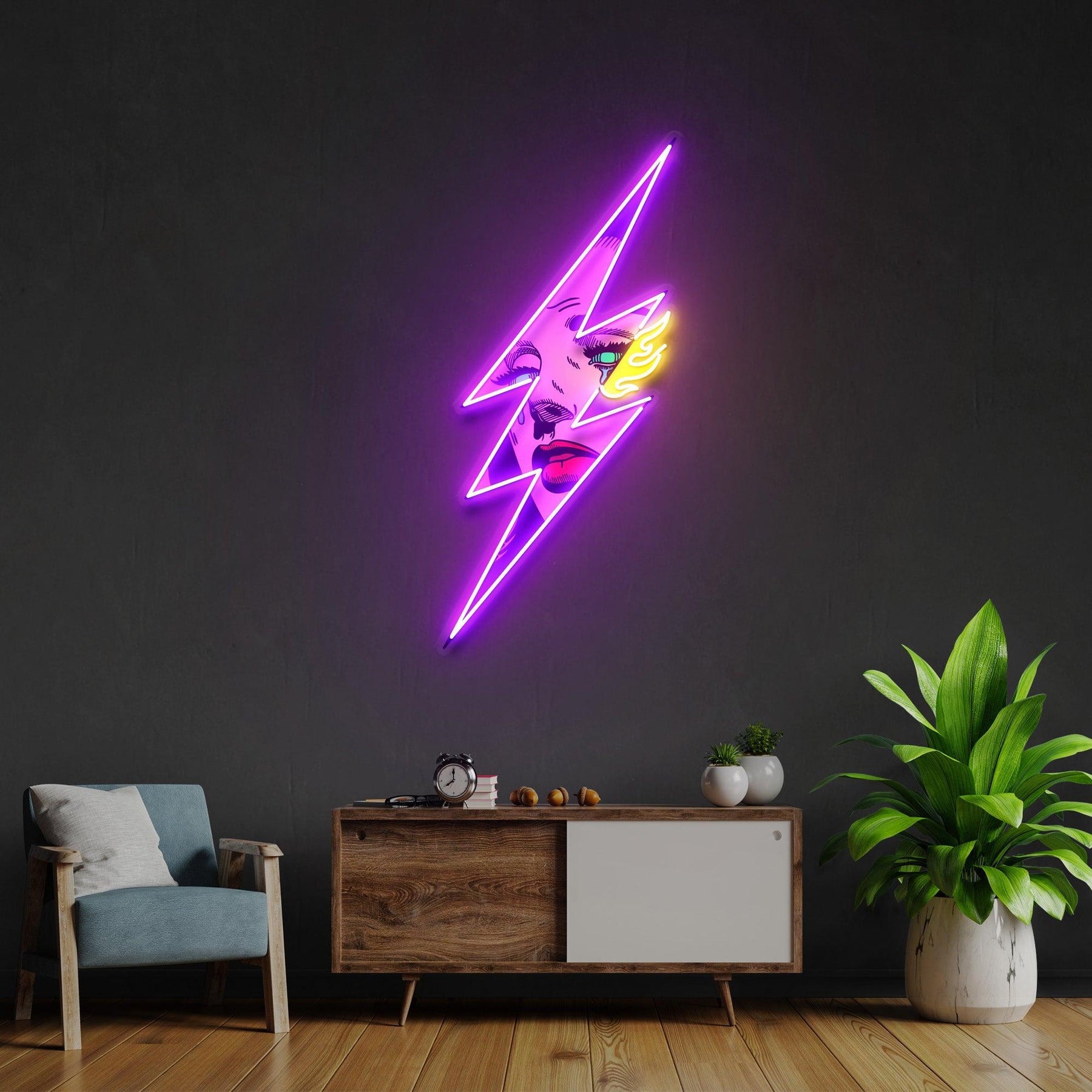 Thunder Girl LED Neon Acryl Kunstwerk
