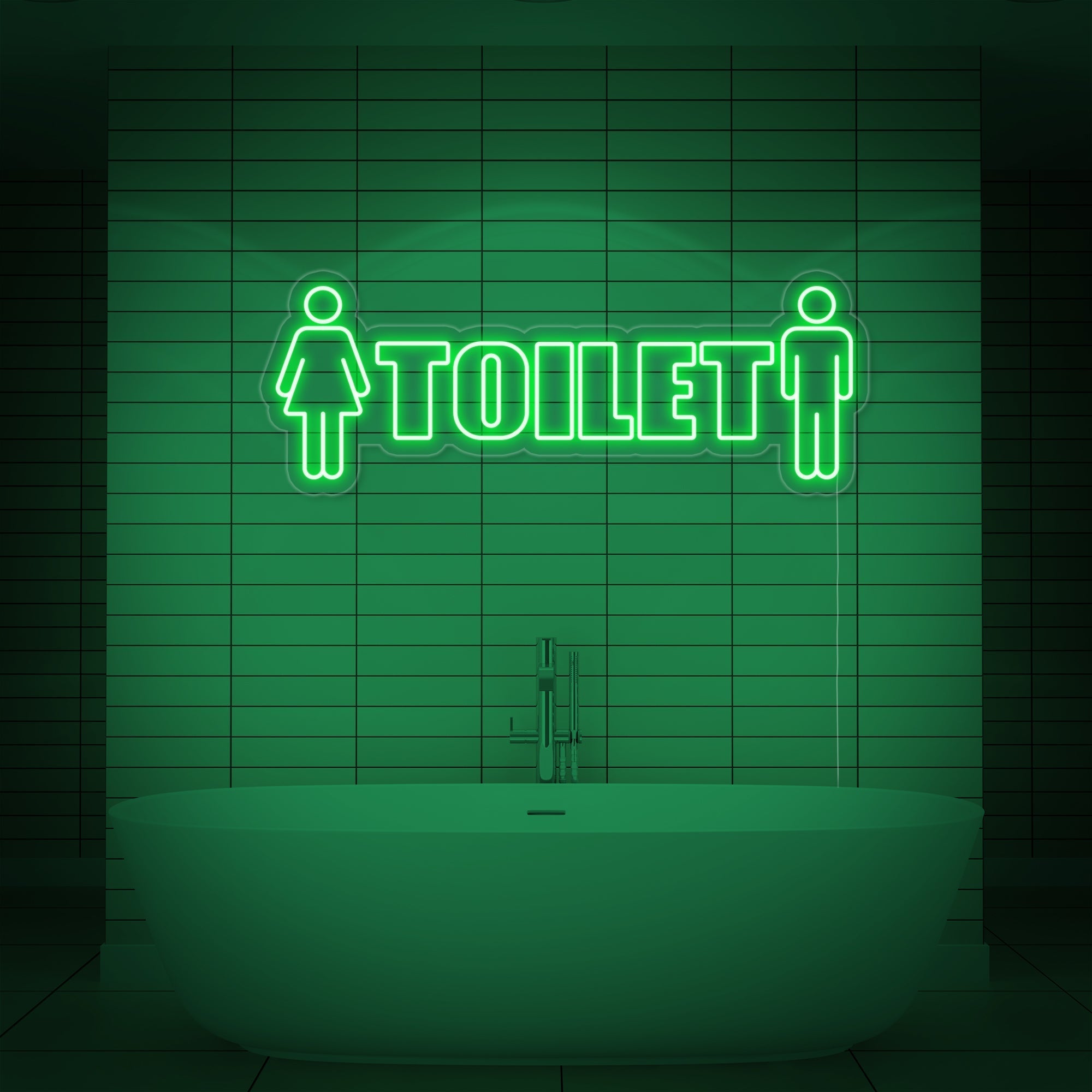 "Toilet, Mann, Frau" Neonschrift