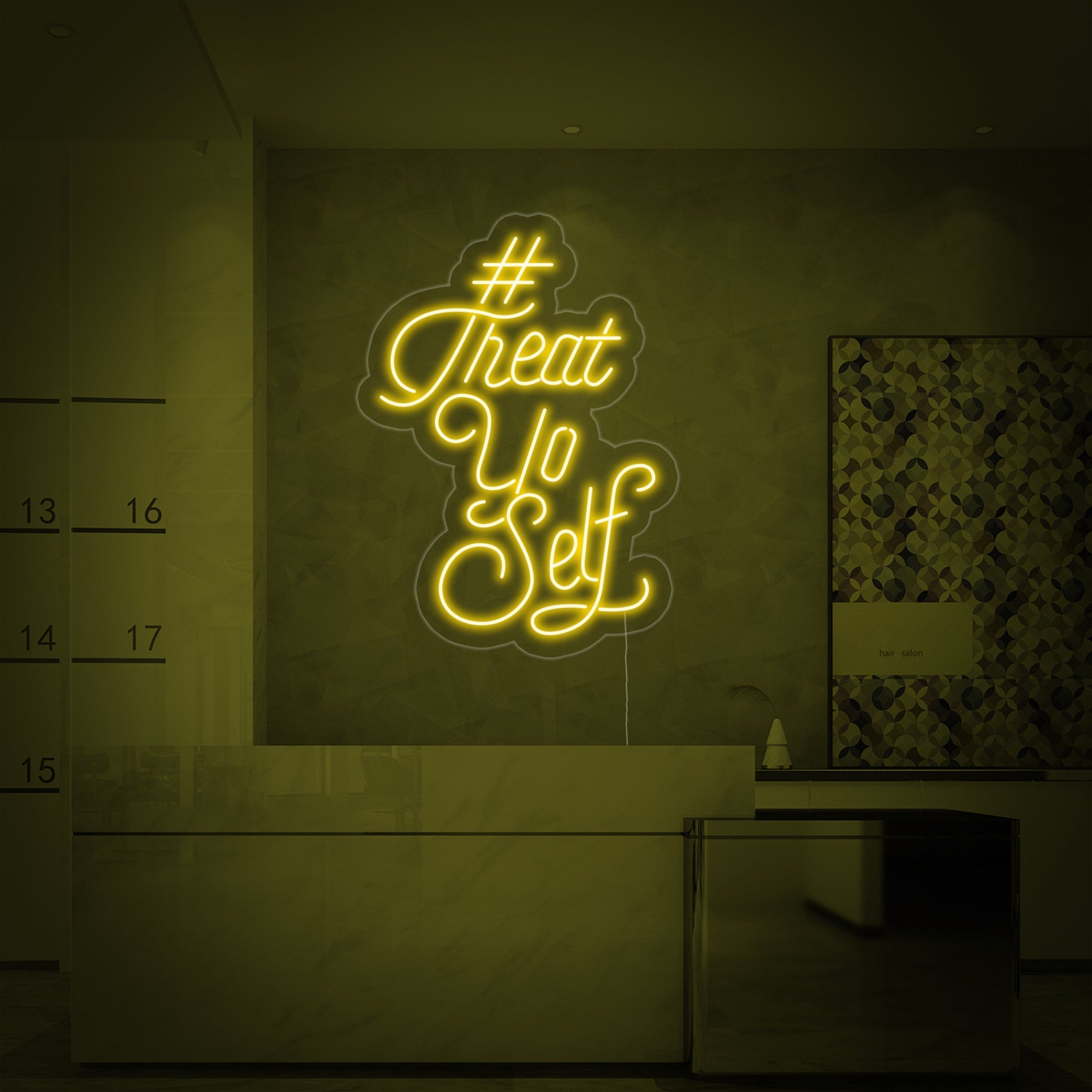 "Treat Yo Self" Neonschrift