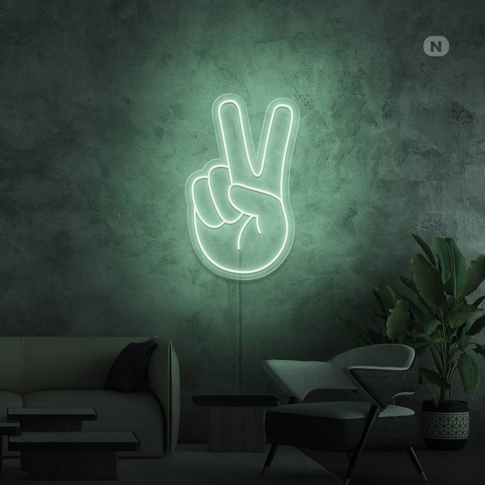 Neon Schild Frieden