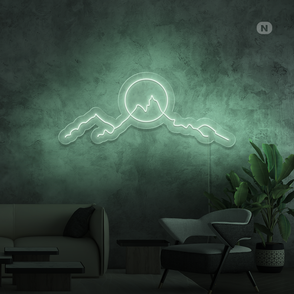 Neon Schild Bergen
