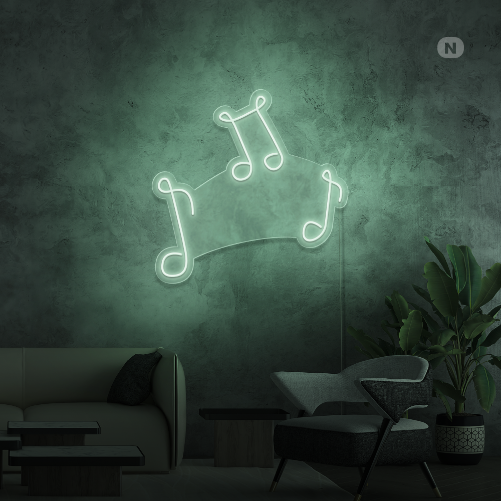 Neon Schild Musikalische Noten