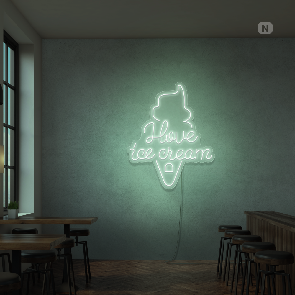 Neon Schild I love ice cream