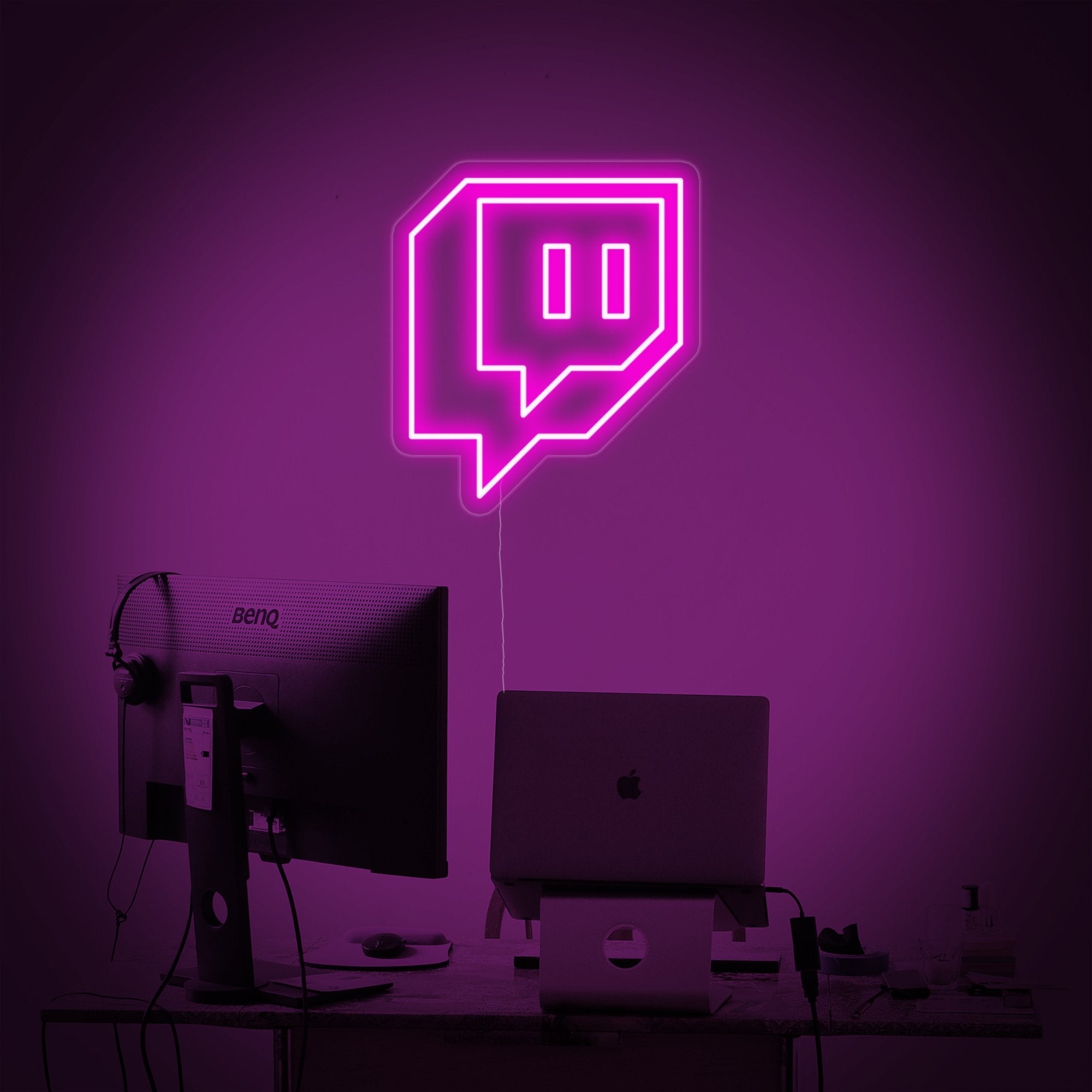 "Twitch Logo, Spiele Dekoration" Neonschrift