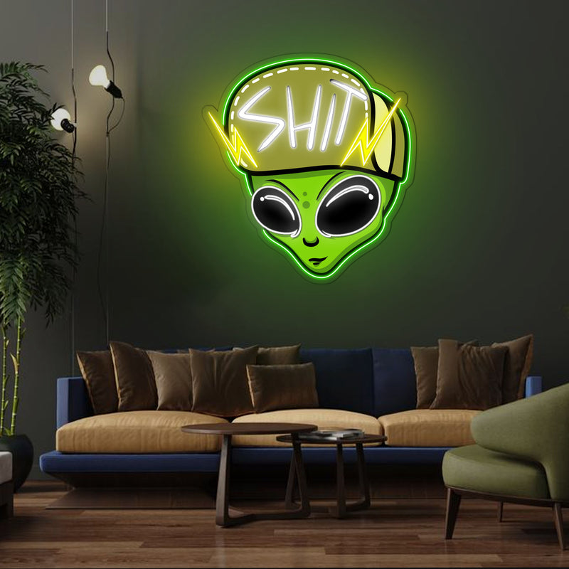Urban Alien Neon Lights – Acryl Kunstwerk