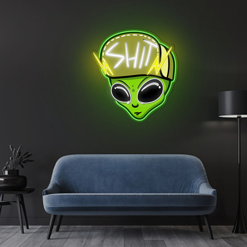 Urban Alien Neon Lights – Acryl Kunstwerk