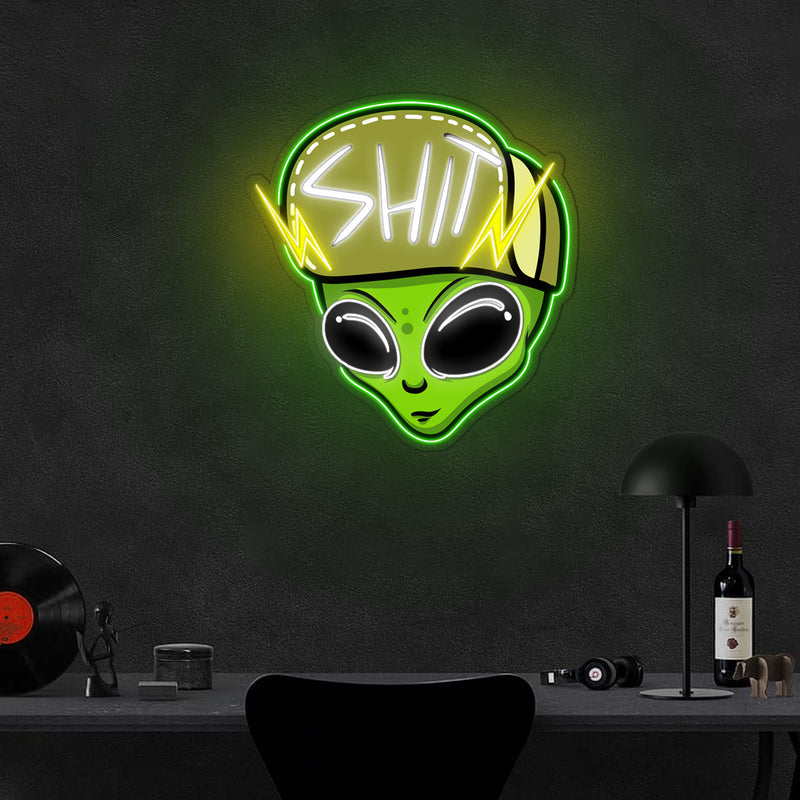 Urban Alien Neon Lights – Acryl Kunstwerk