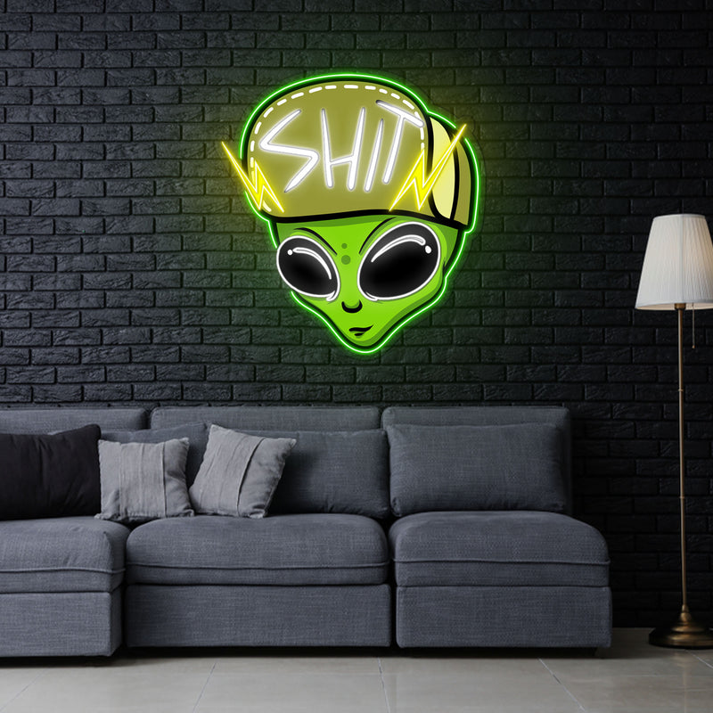 Urban Alien Neon Lights – Acryl Kunstwerk