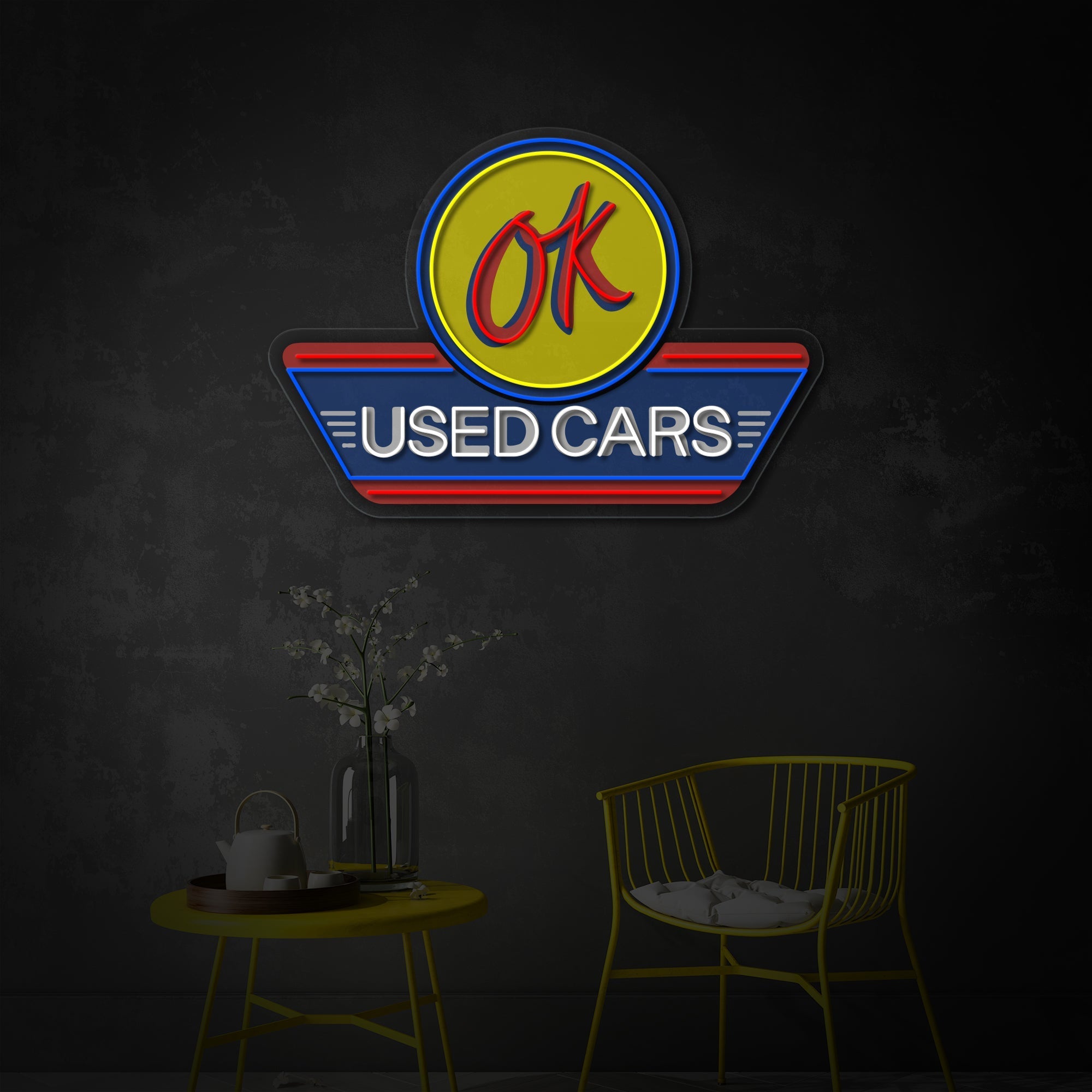 "Used Cars, Auto -Service -Logo" UV-bedruckt LED-Neonschild