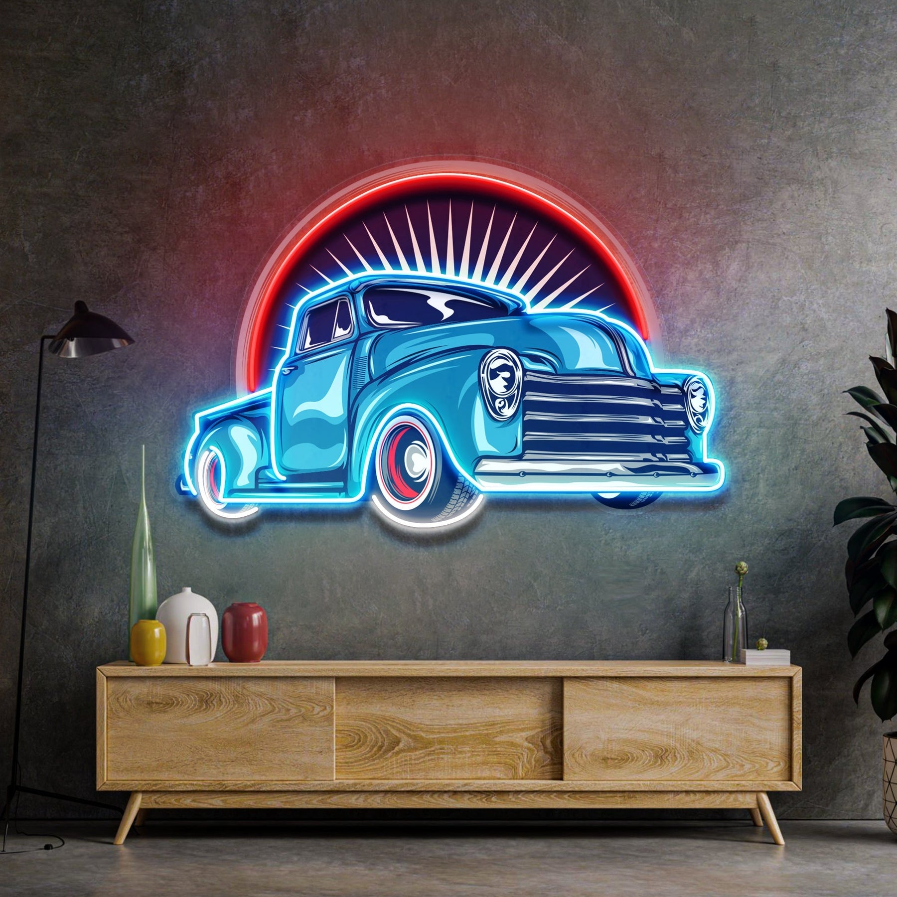 Vintage Pickup Truck LED Leuchtreklame Licht